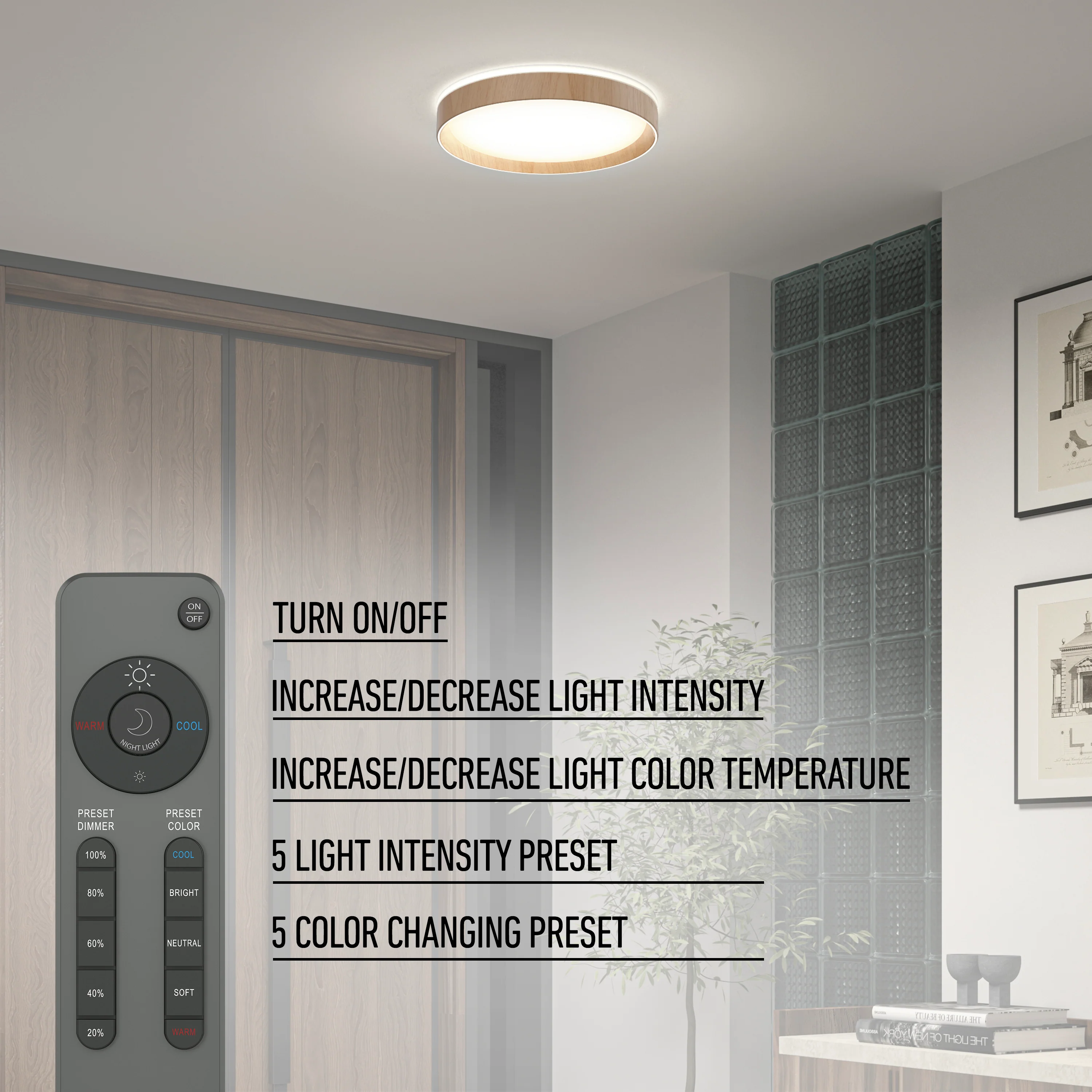 Callisto 15 in. (38 cm) Modern LED Flush Mount Ceiling Light 5 CCT - Image 21