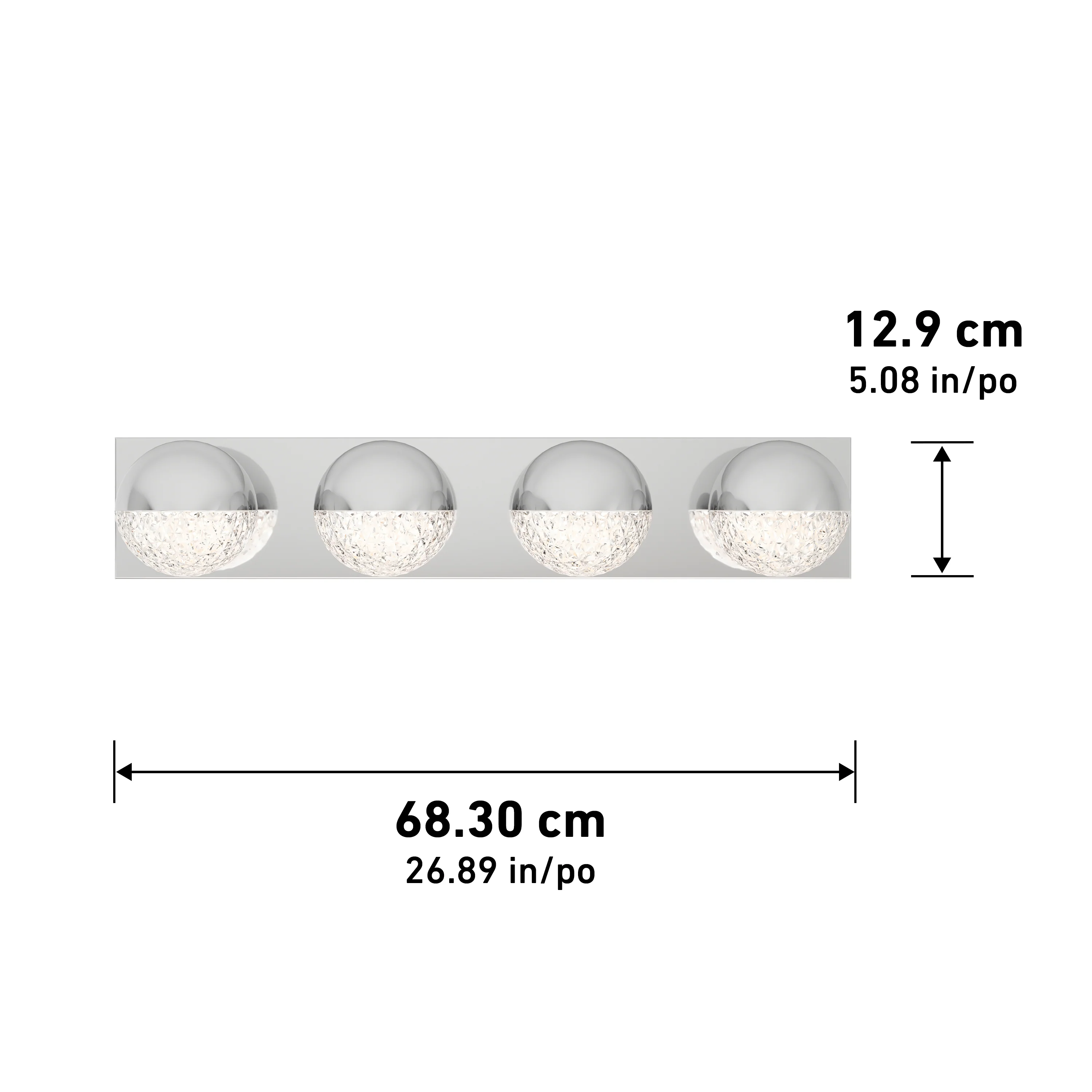 Carat 27-in (68 cm) Integrated LED Vanity Light Bar for Bathroom - Image 9