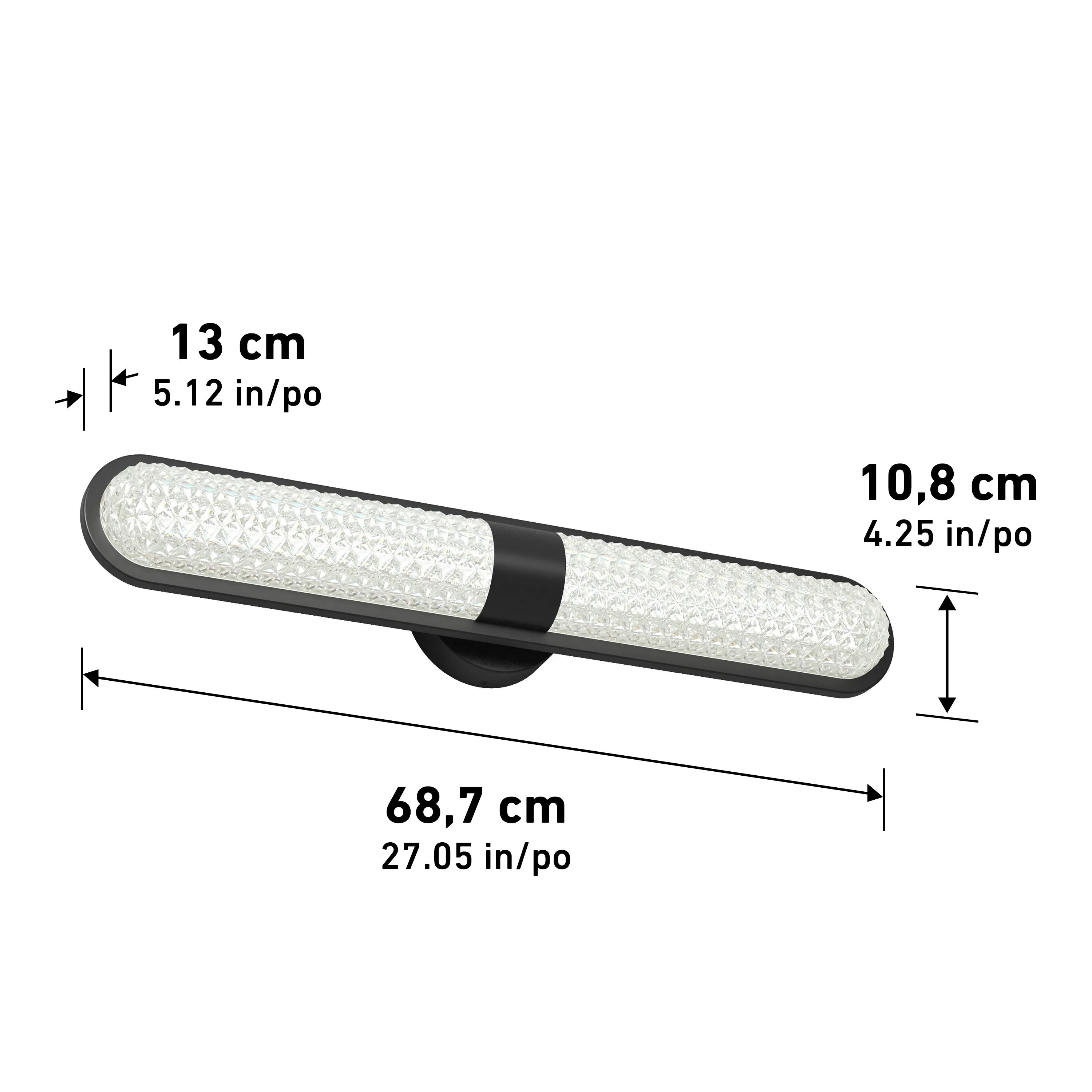 Carat 27-in (69 cm) Integrated LED 3-CCT Vanity Light Bar for Bathroom - Image 9