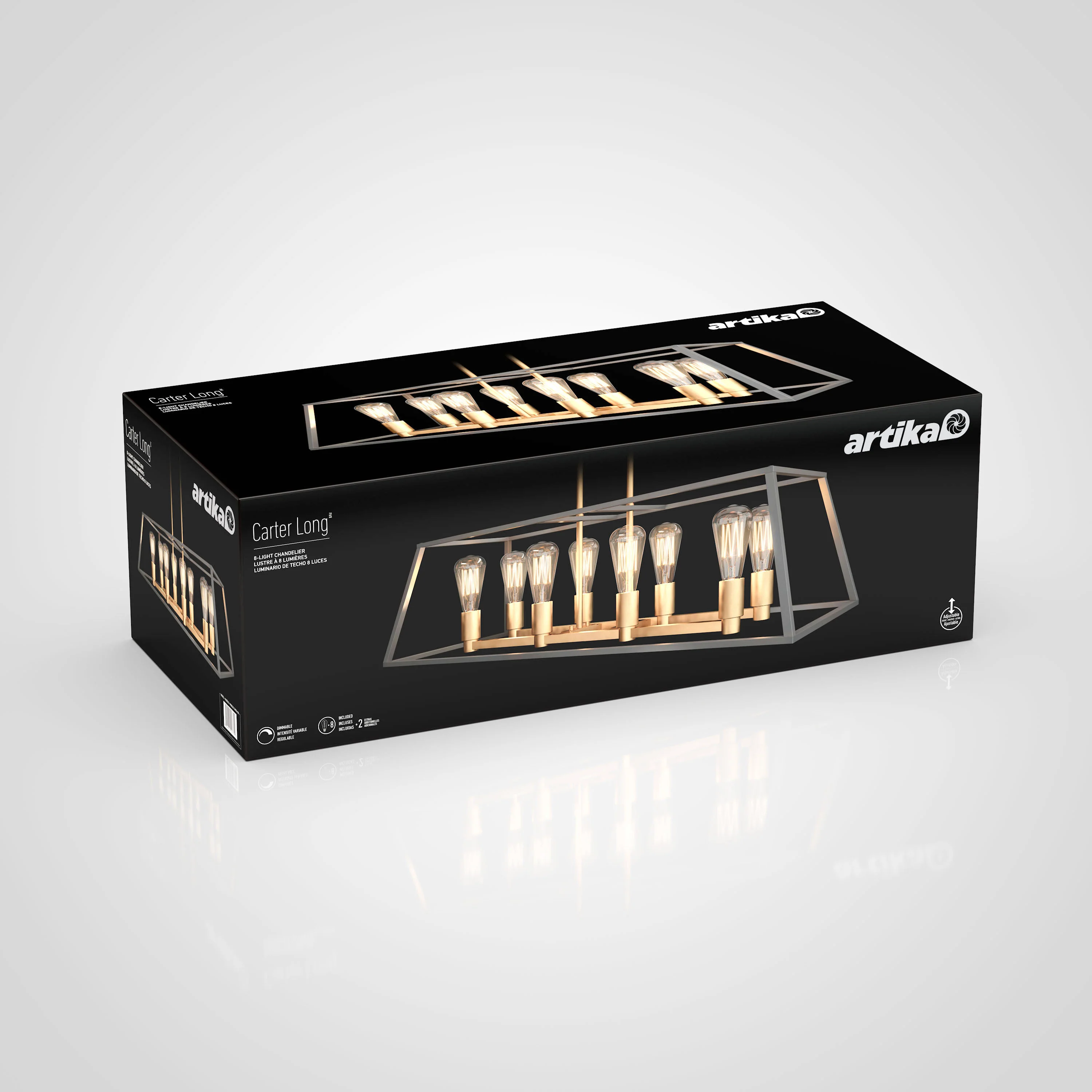 Carter Long 8-light LED chandelier - Image 7