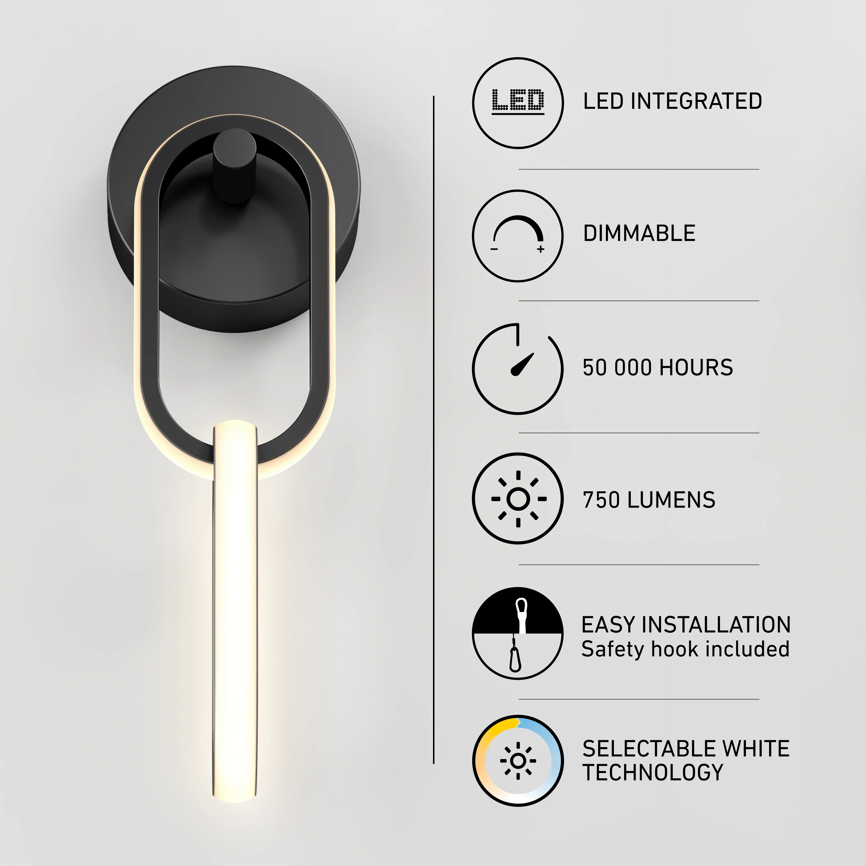 Catena modern LED wall sconce 5 CCT - Image 8