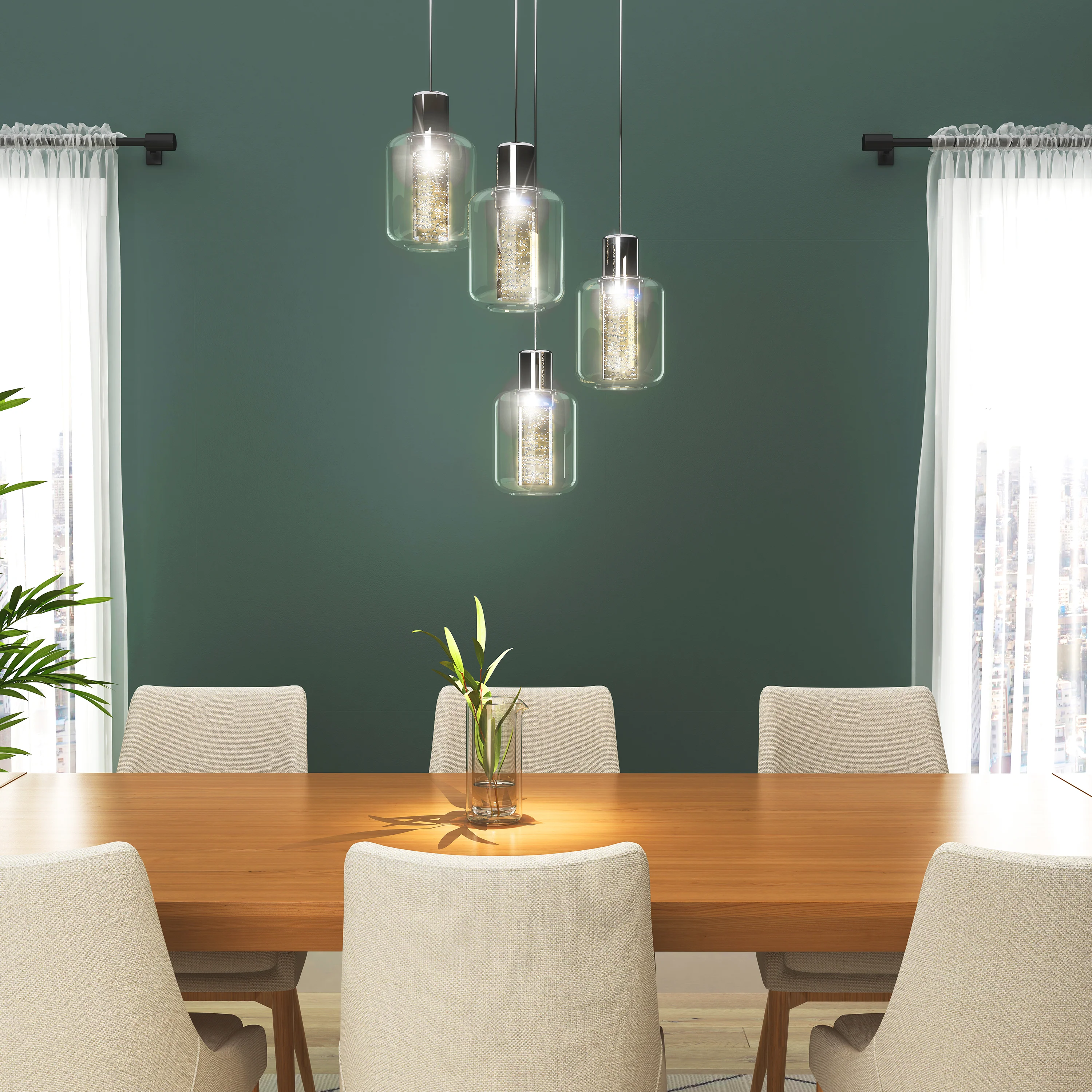 Champagne Globe 4-light LED pendant - Image 2