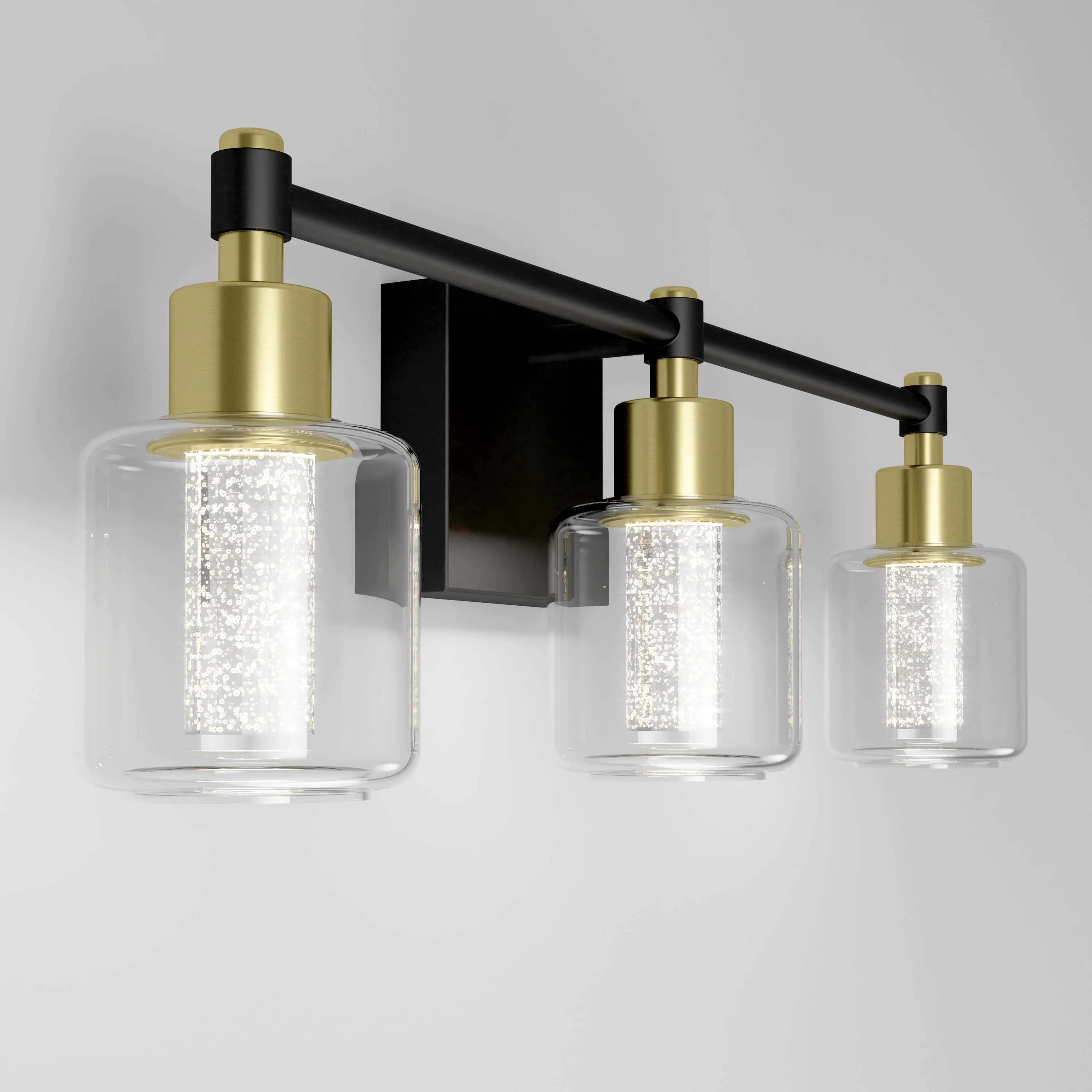 Champagne Globe 24-in (61 cm) 3-Light Glam LED Vanity Light for Bathroom - Image 4