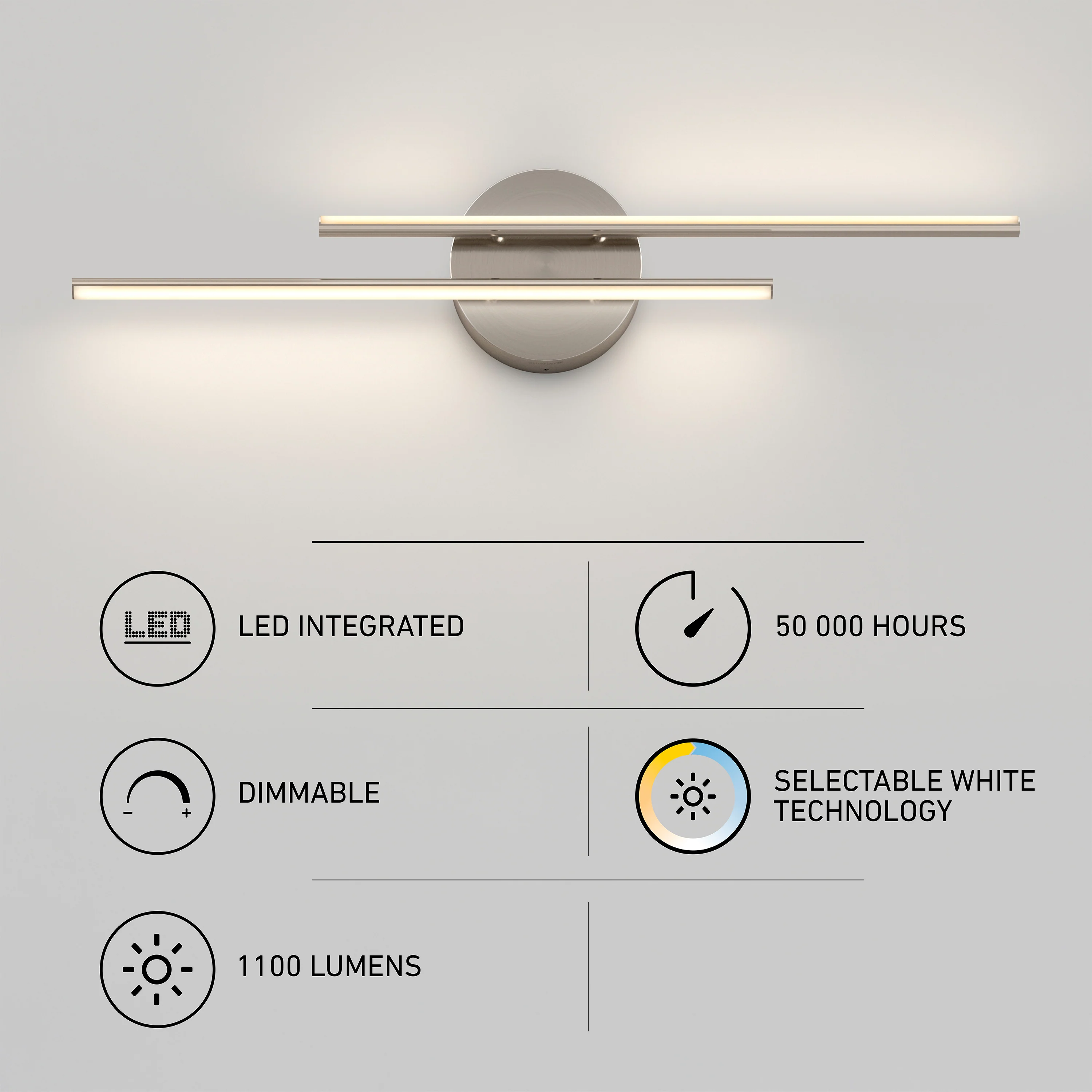 Cisco 27-in (69 cm) Integrated LED 5-CCT Vanity Light Bar for Bathroom - Image 29