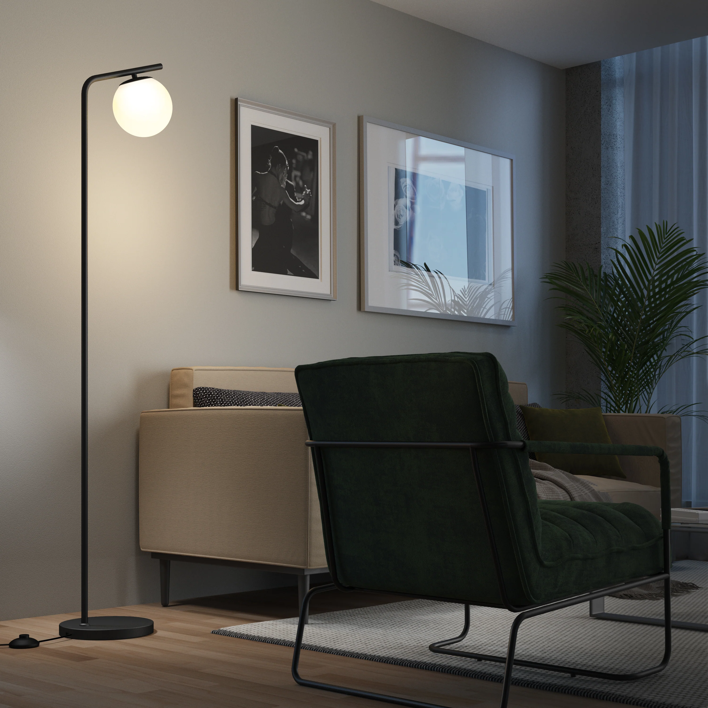 Clayton dimmable LED modern mid-century floor lamp - Image 11