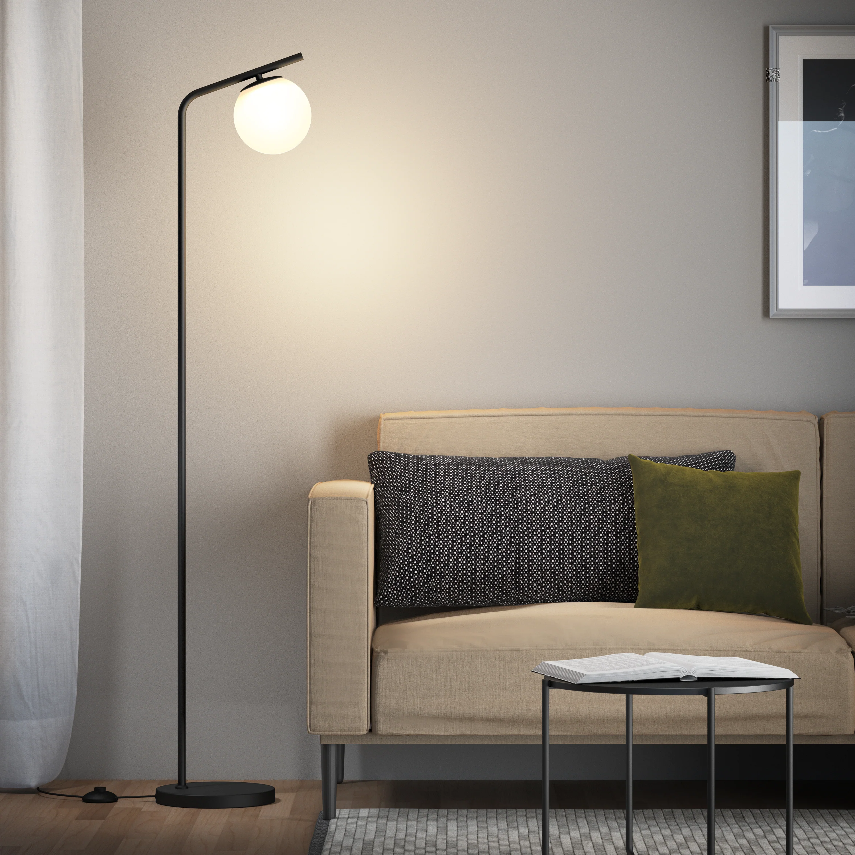 Clayton dimmable LED modern mid-century floor lamp - Image 12