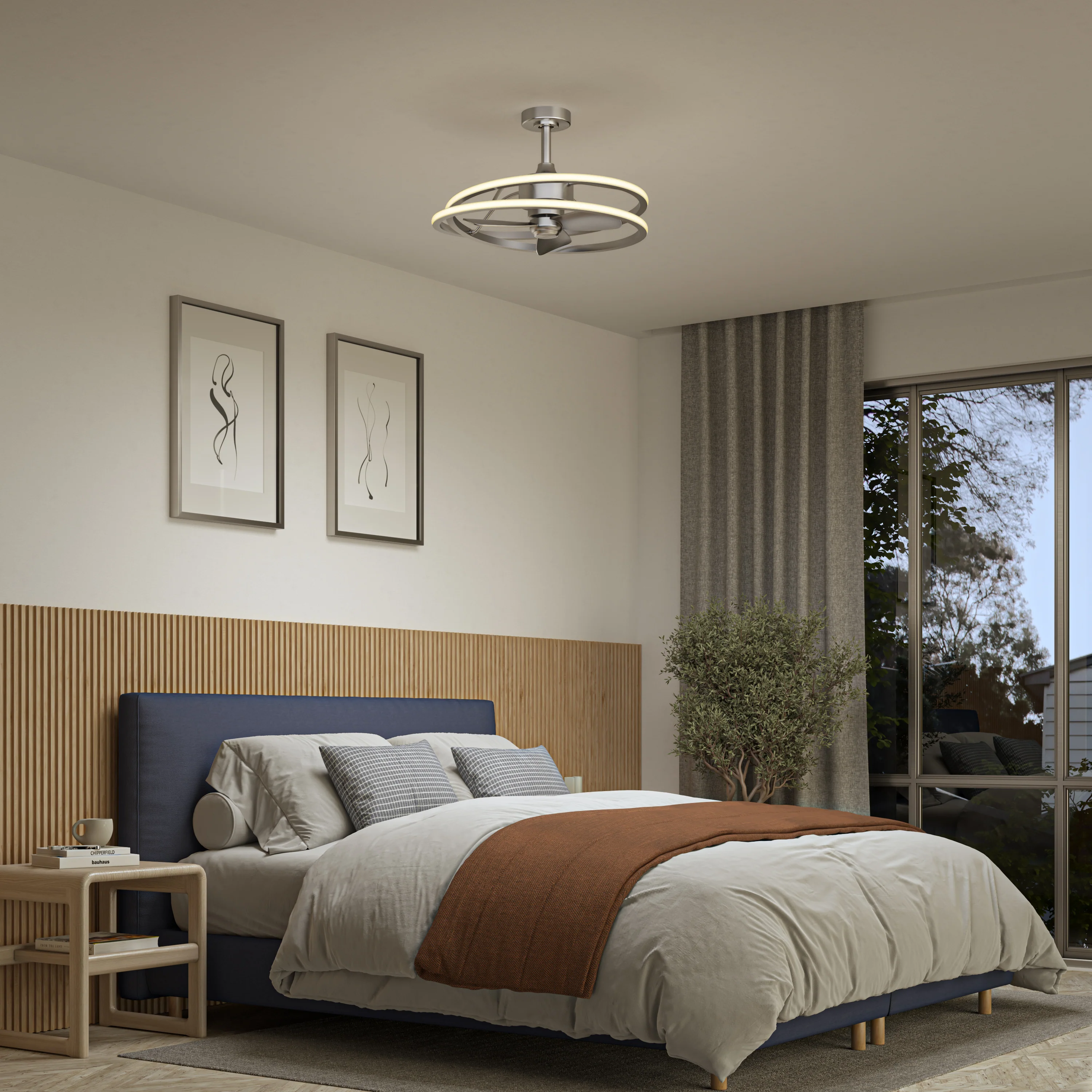 Coda 23 in. (58 cm) LED modern fandelier ceiling fan with light - includes remote - Image 19