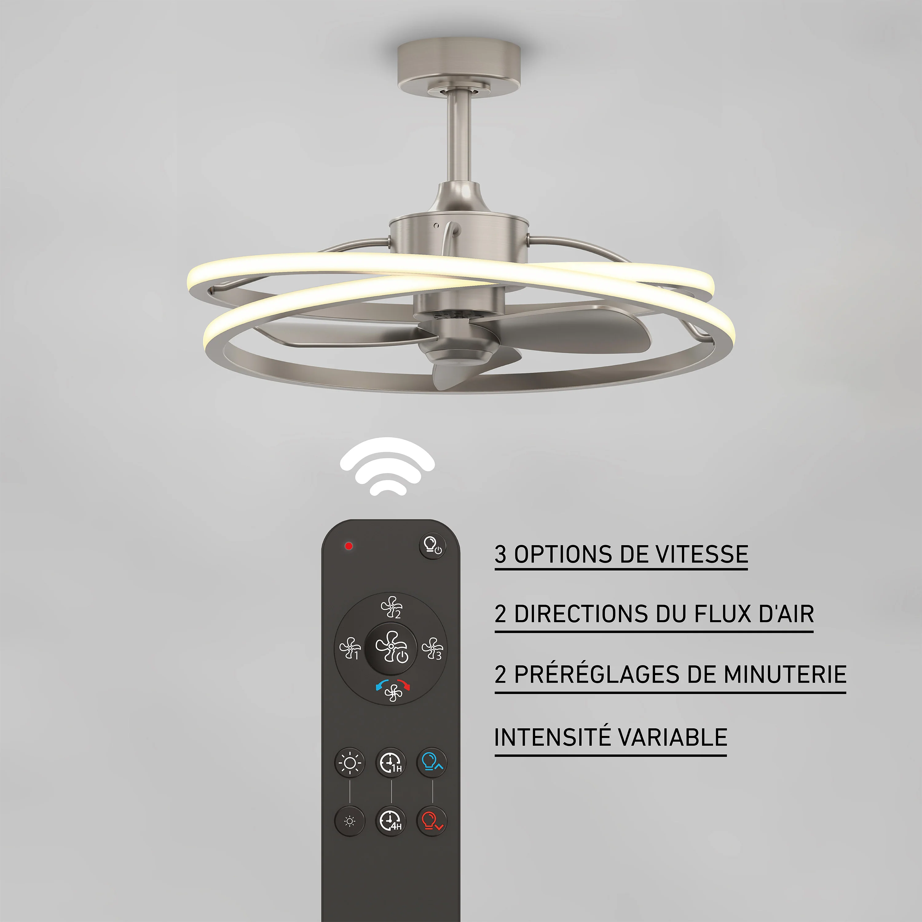 Coda 23 in. (58 cm) LED modern fandelier ceiling fan with light - includes remote - Image 27