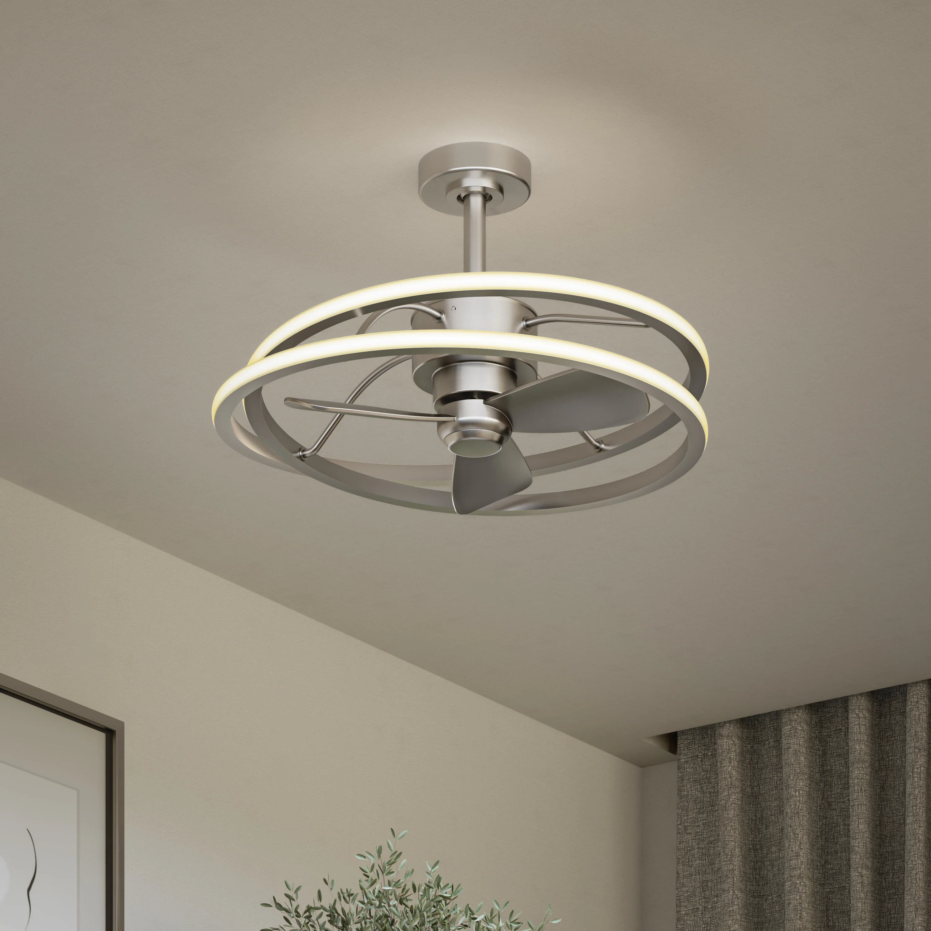 Coda 23 in. (58 cm) LED modern fandelier ceiling fan with light - includes remote - Image 32