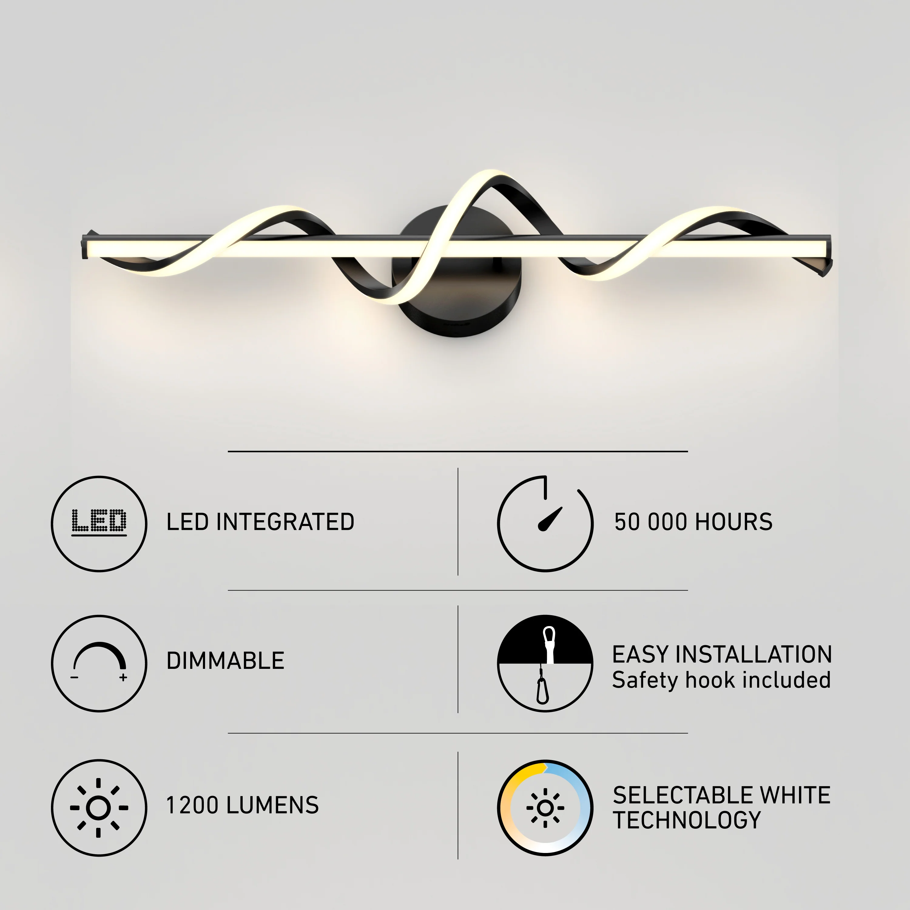 Coda 27-in (69 cm) Integrated LED 5-CCT Vanity Light Bar for Bathroom - Image 10