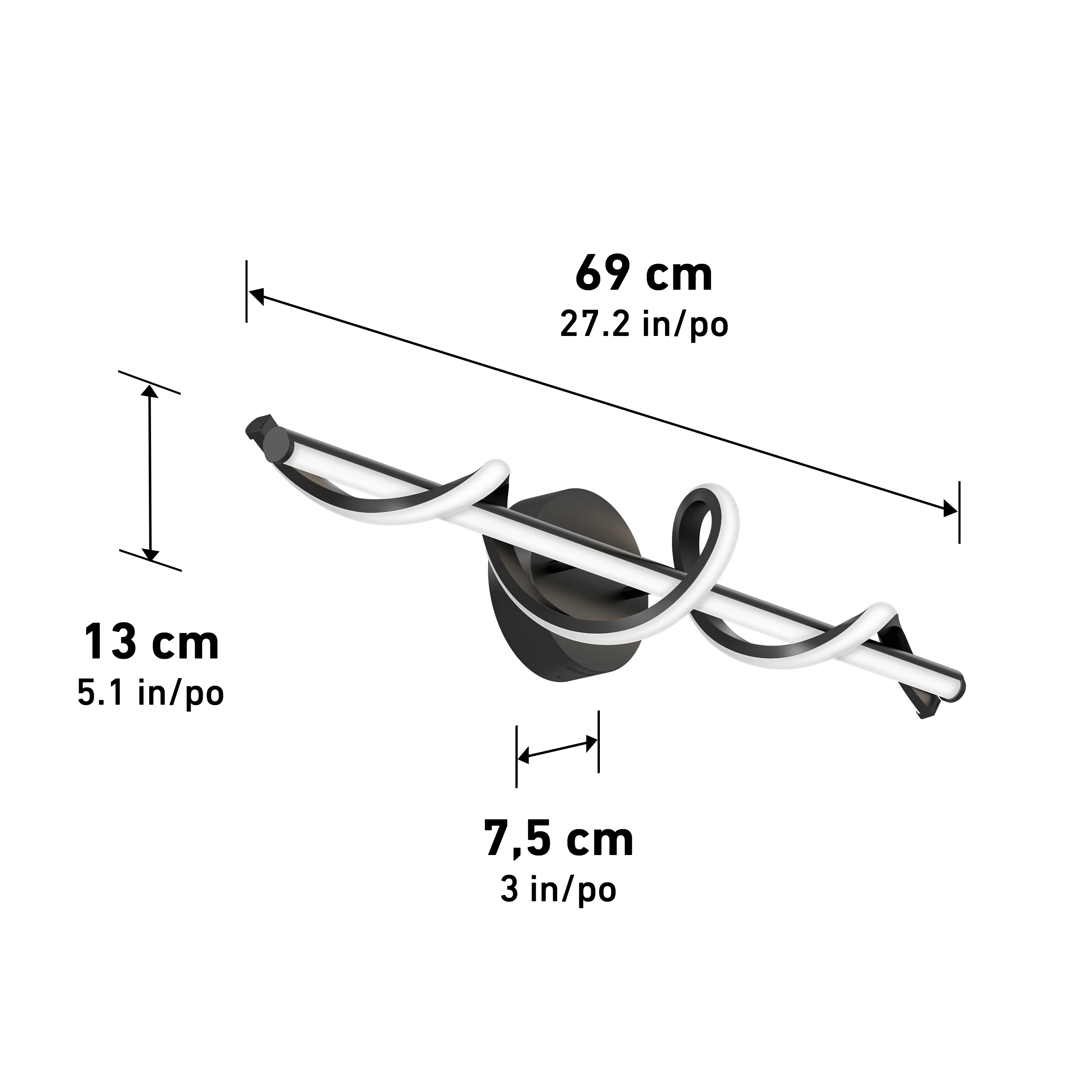 Coda 27-in (69 cm) Integrated LED 5-CCT Vanity Light Bar for Bathroom - Image 16