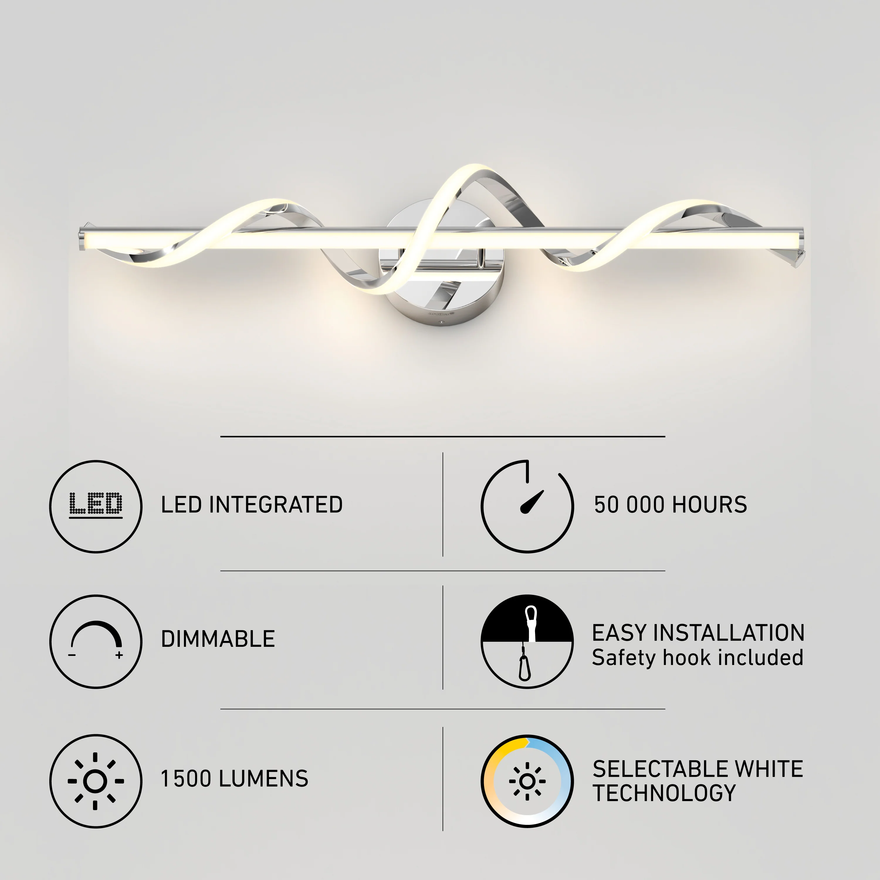 Coda 27-in (69 cm) Integrated LED 5-CCT Vanity Light Bar for Bathroom - Image 26