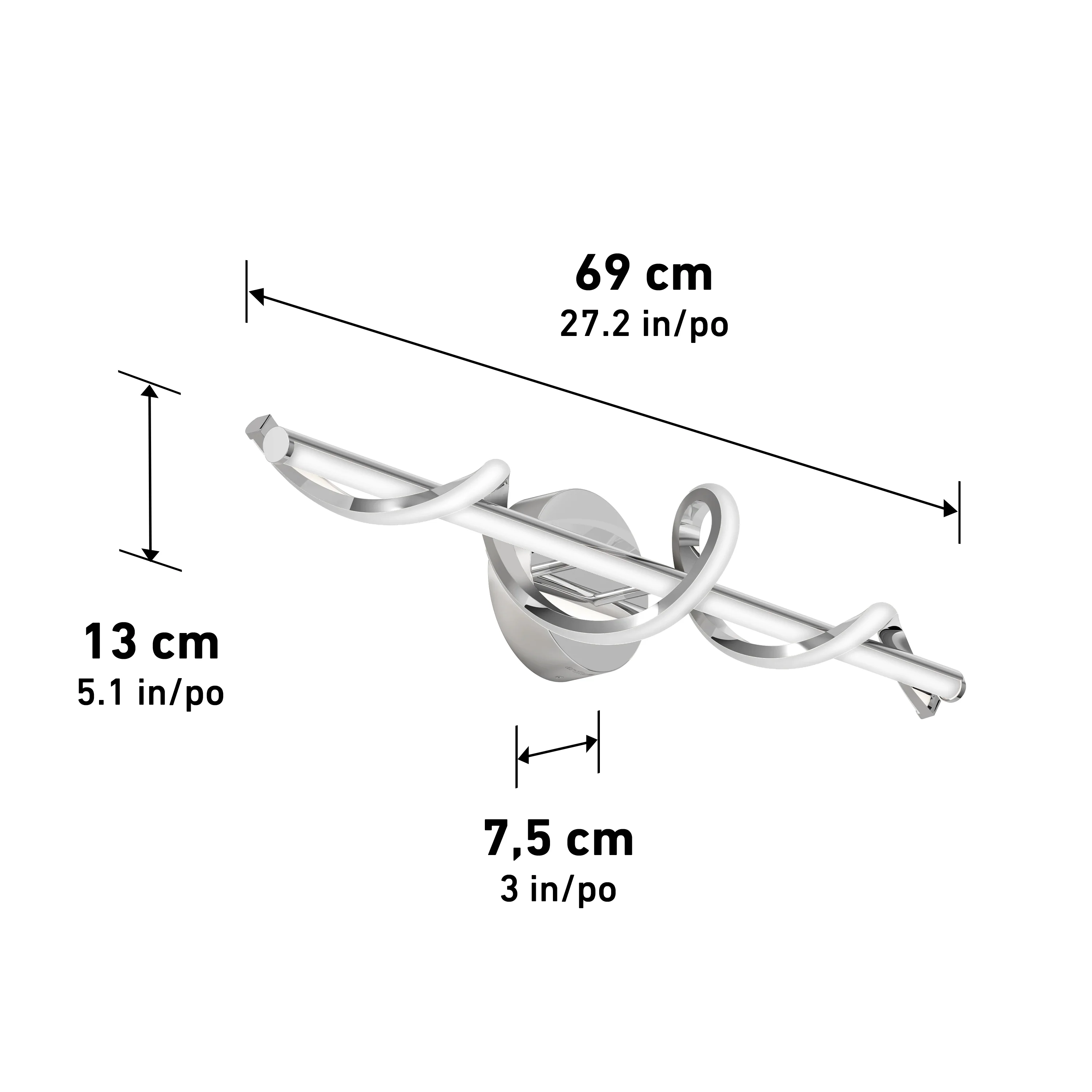 Coda 27-in (69 cm) Integrated LED 5-CCT Vanity Light Bar for Bathroom - Image 32