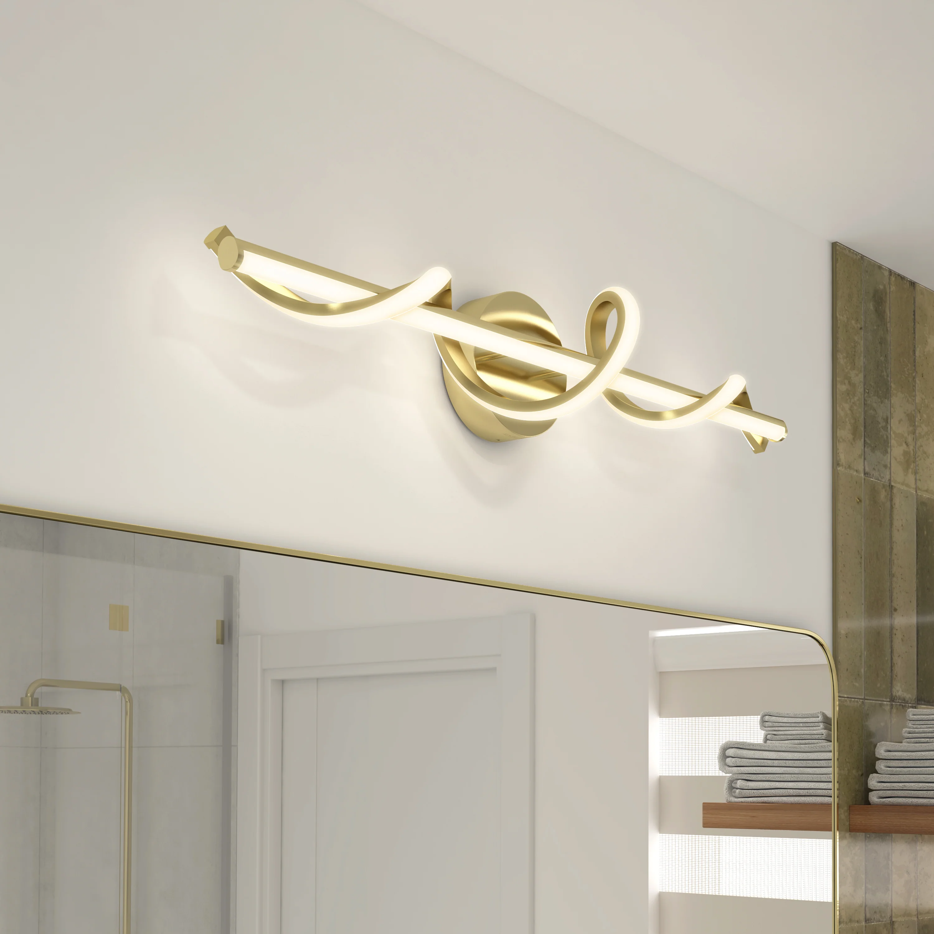 Coda 27-in (69 cm) Integrated LED 5-CCT Vanity Light Bar for Bathroom - Image 39