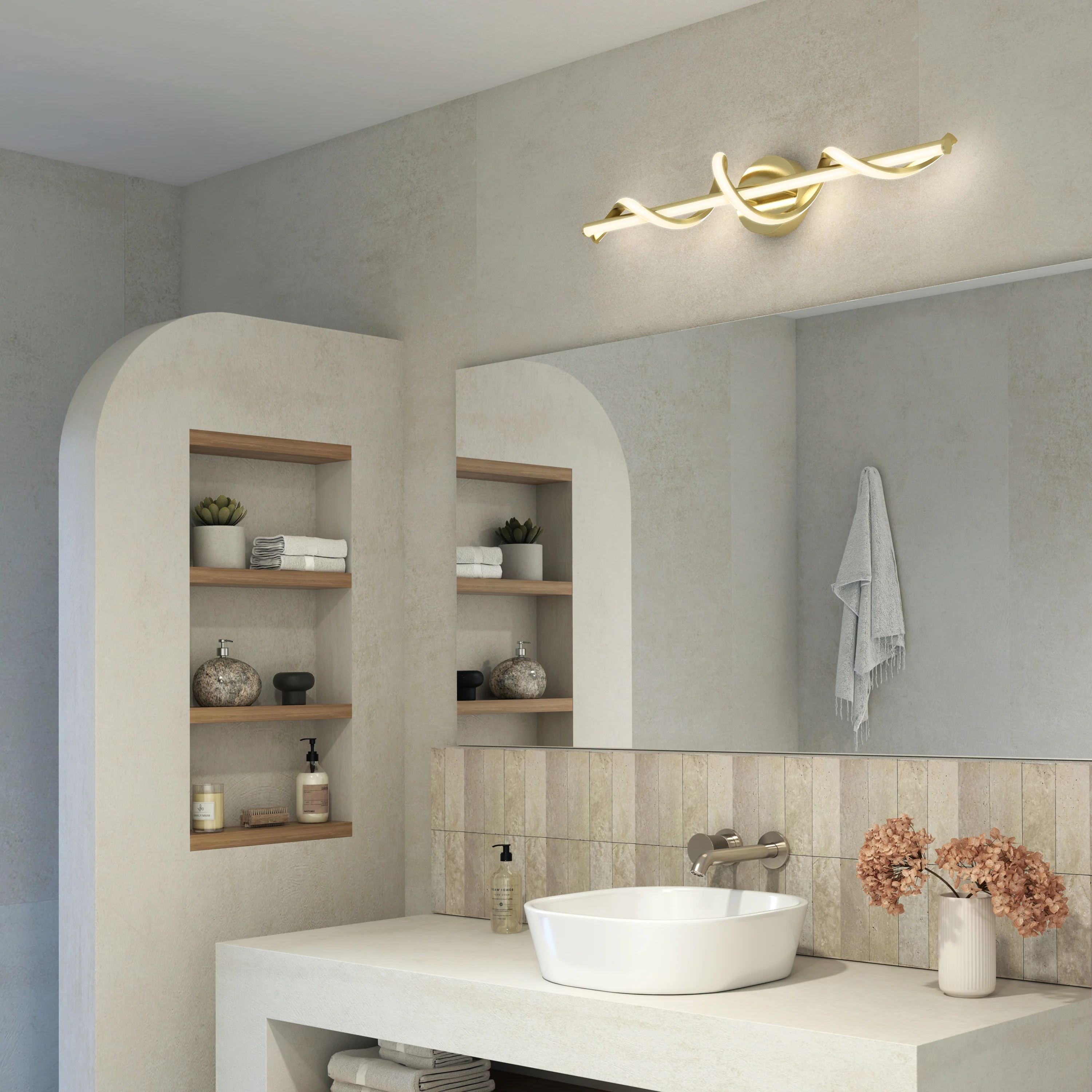 Coda 27-in (69 cm) Integrated LED 5-CCT Vanity Light Bar for Bathroom - Image 40