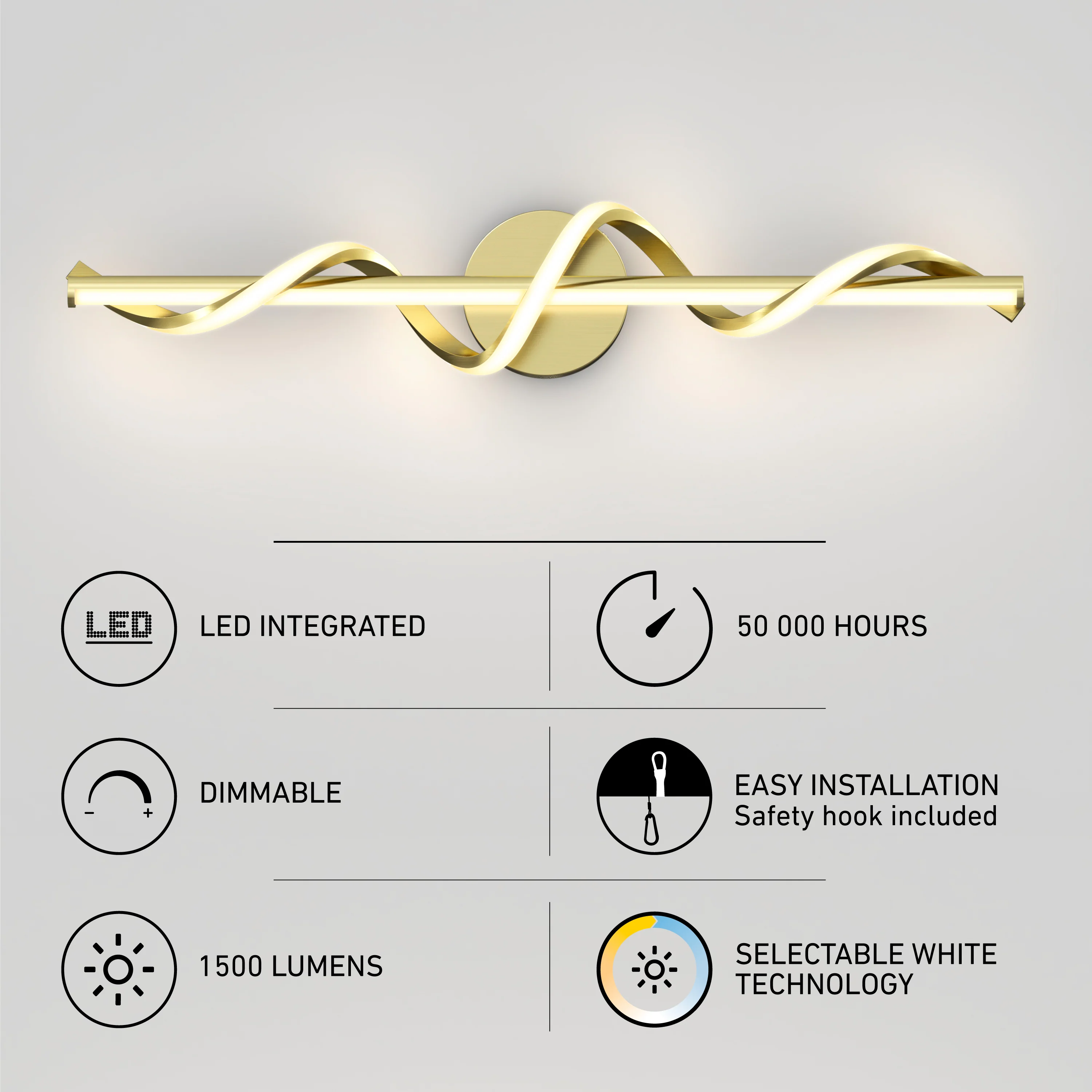 Coda 27-in (69 cm) Integrated LED 5-CCT Vanity Light Bar for Bathroom - Image 41