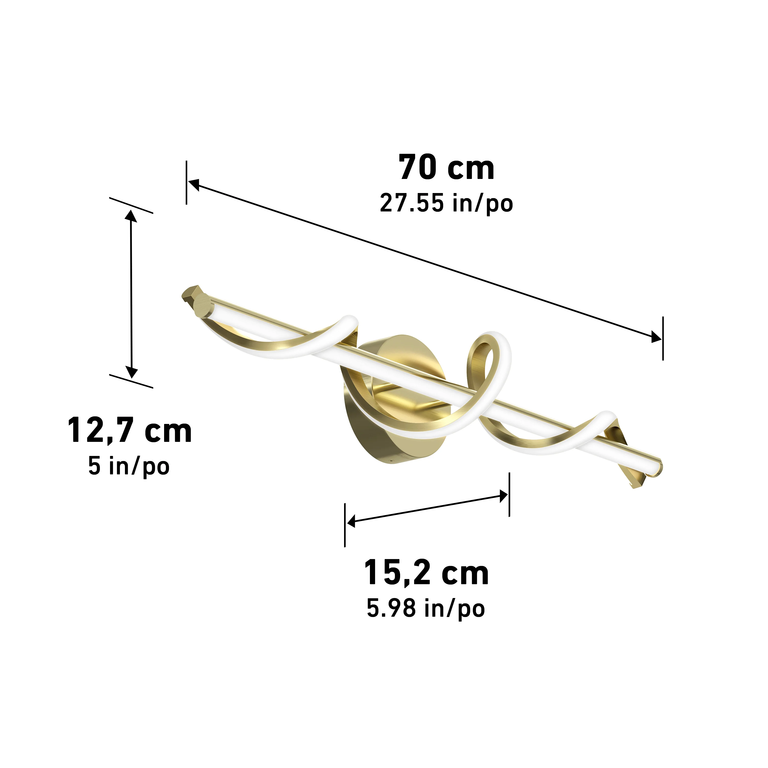 Coda 27-in (69 cm) Integrated LED 5-CCT Vanity Light Bar for Bathroom - Image 47