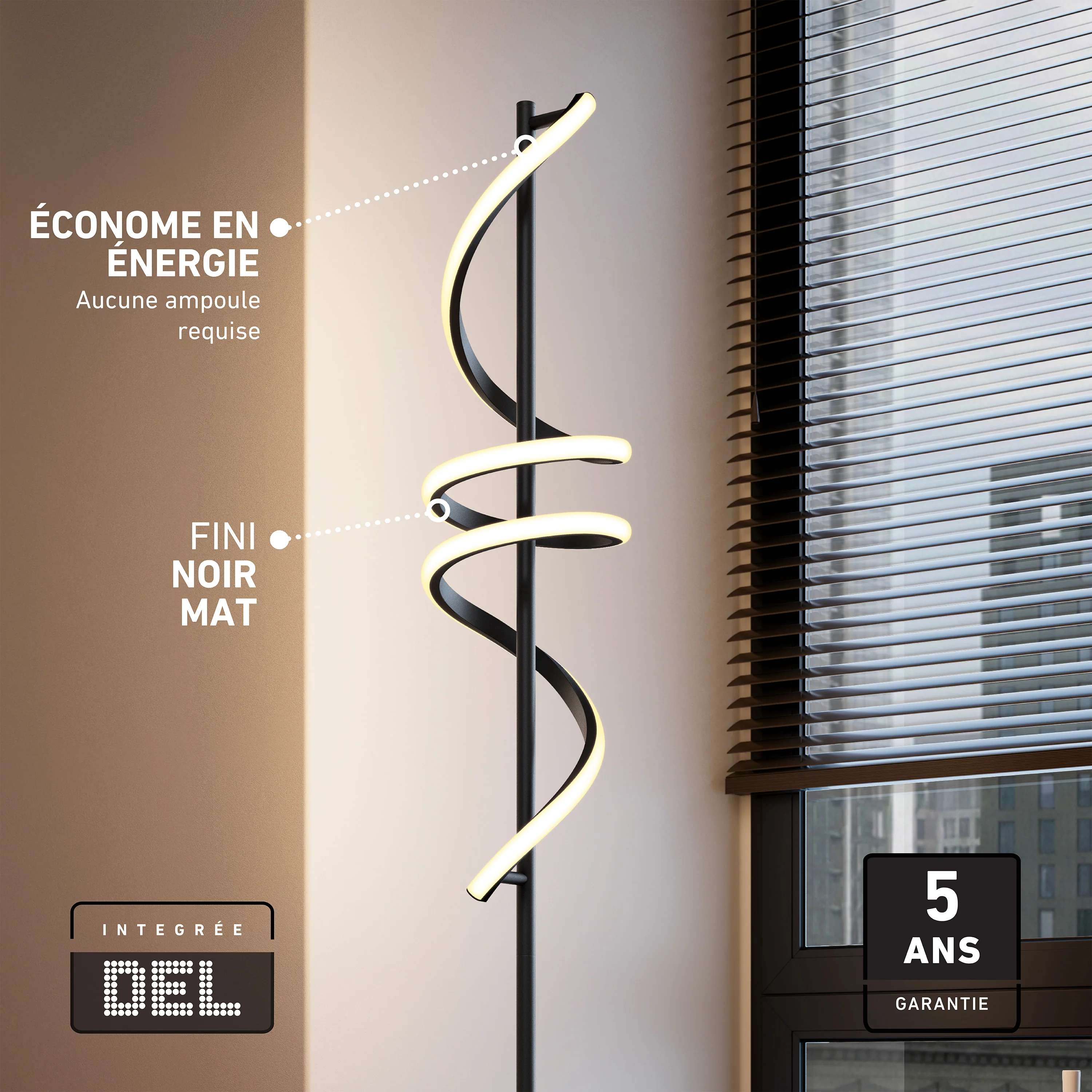 Coda modern LED floor lamp 5CCT - Image 11