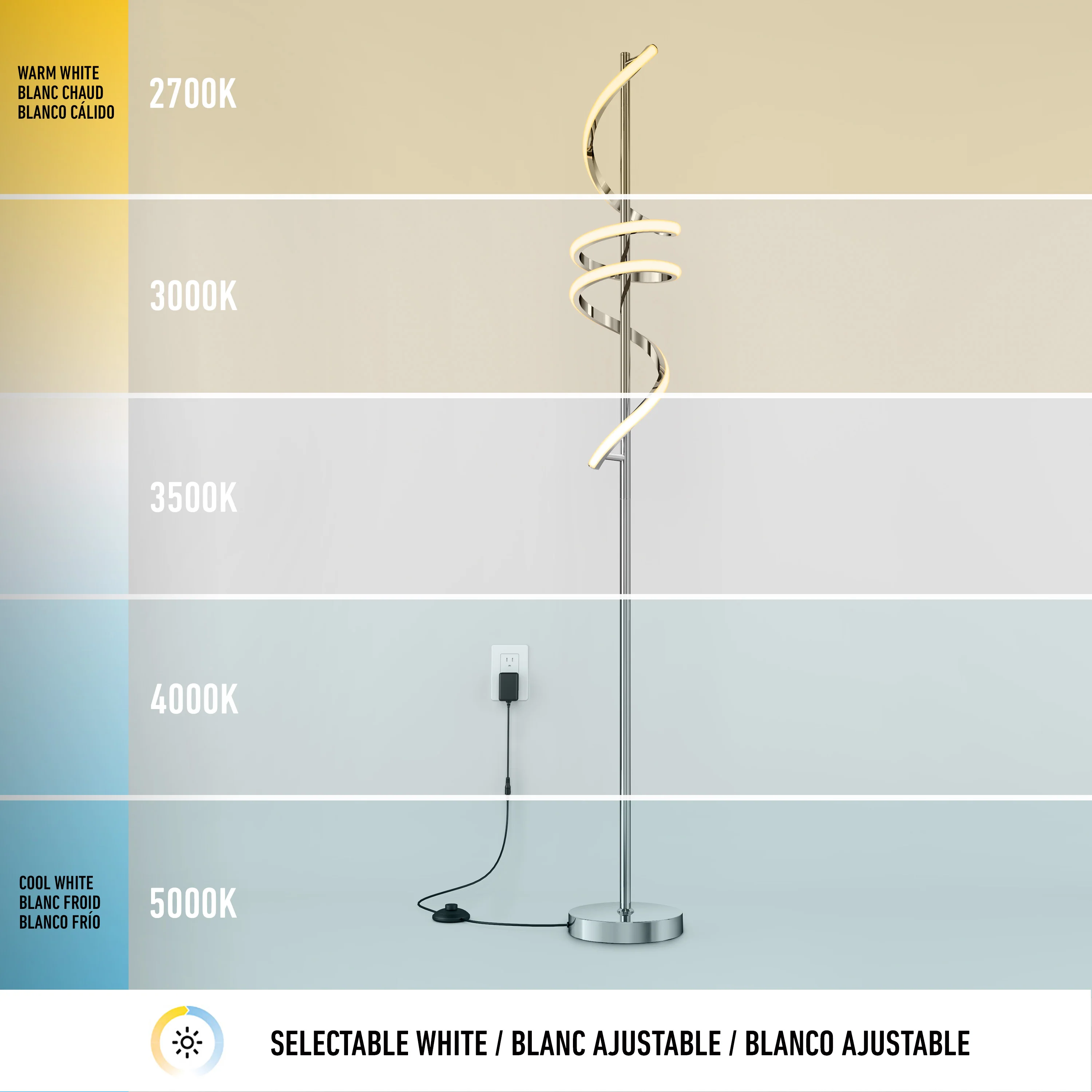 Coda modern LED floor lamp 5CCT - Image 25