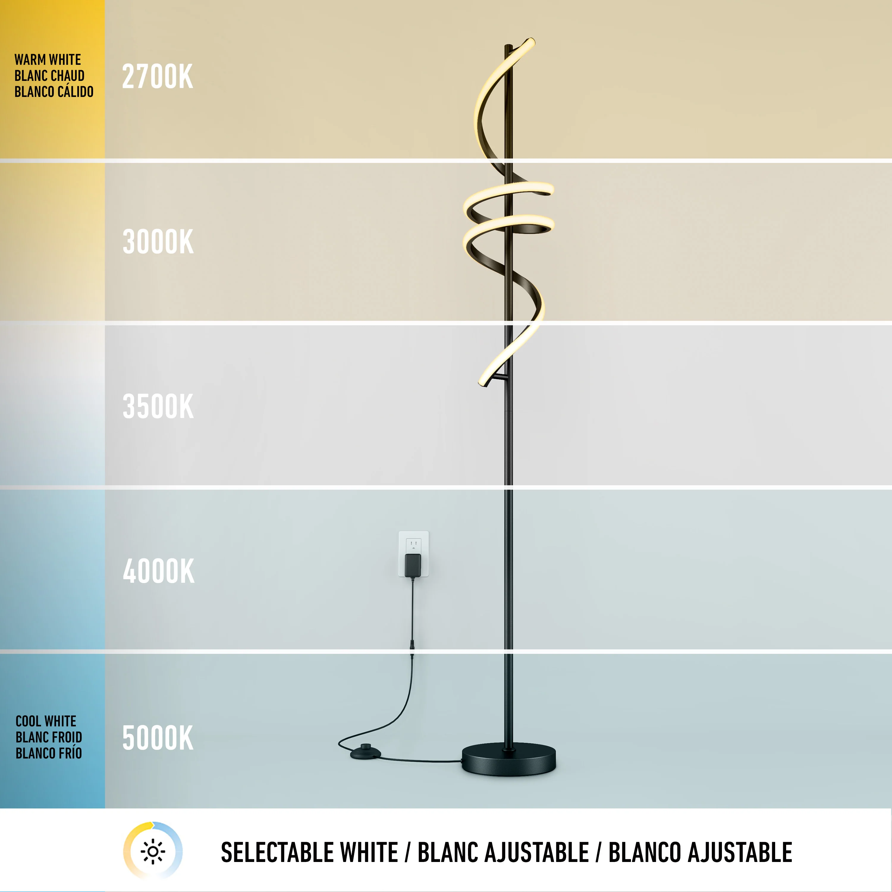 Coda modern LED floor lamp 5CCT - Image 7