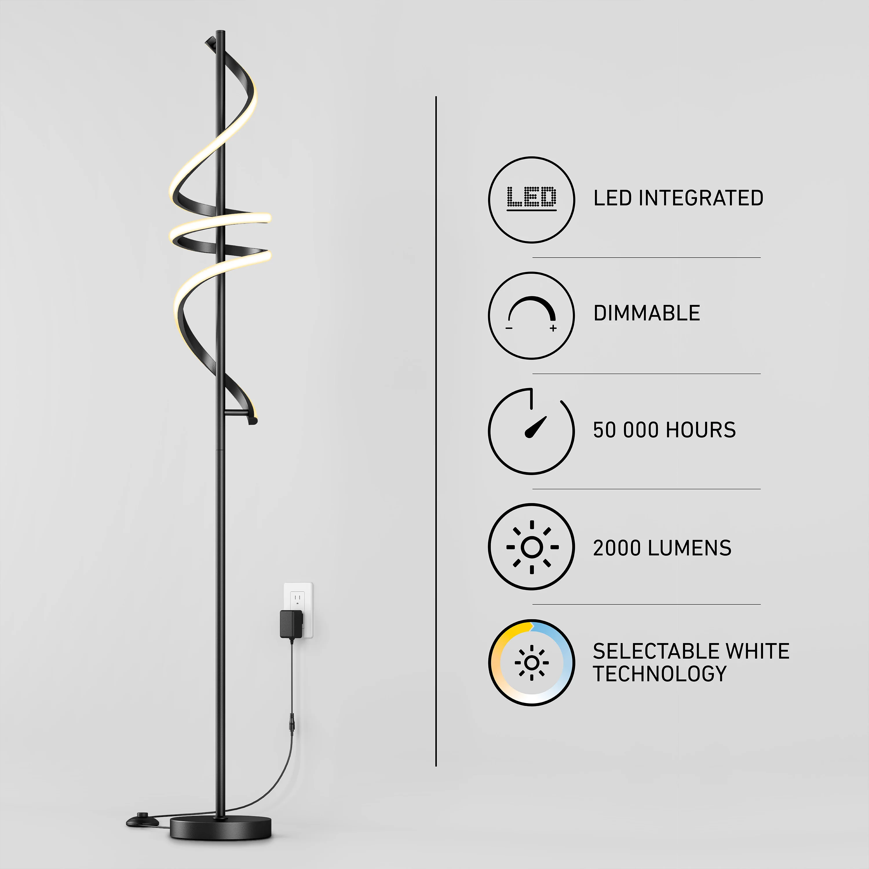 Coda modern LED floor lamp 5CCT - Image 8
