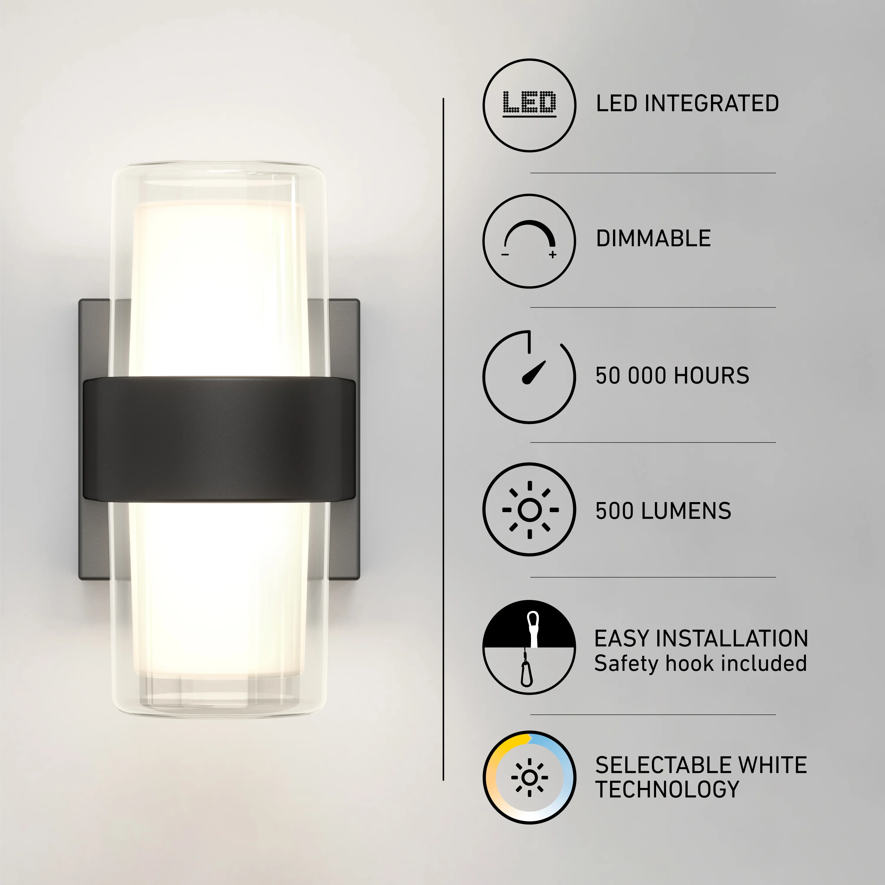 Colton modern LED indoor-outdoor wall light 5 CCT - Image 8