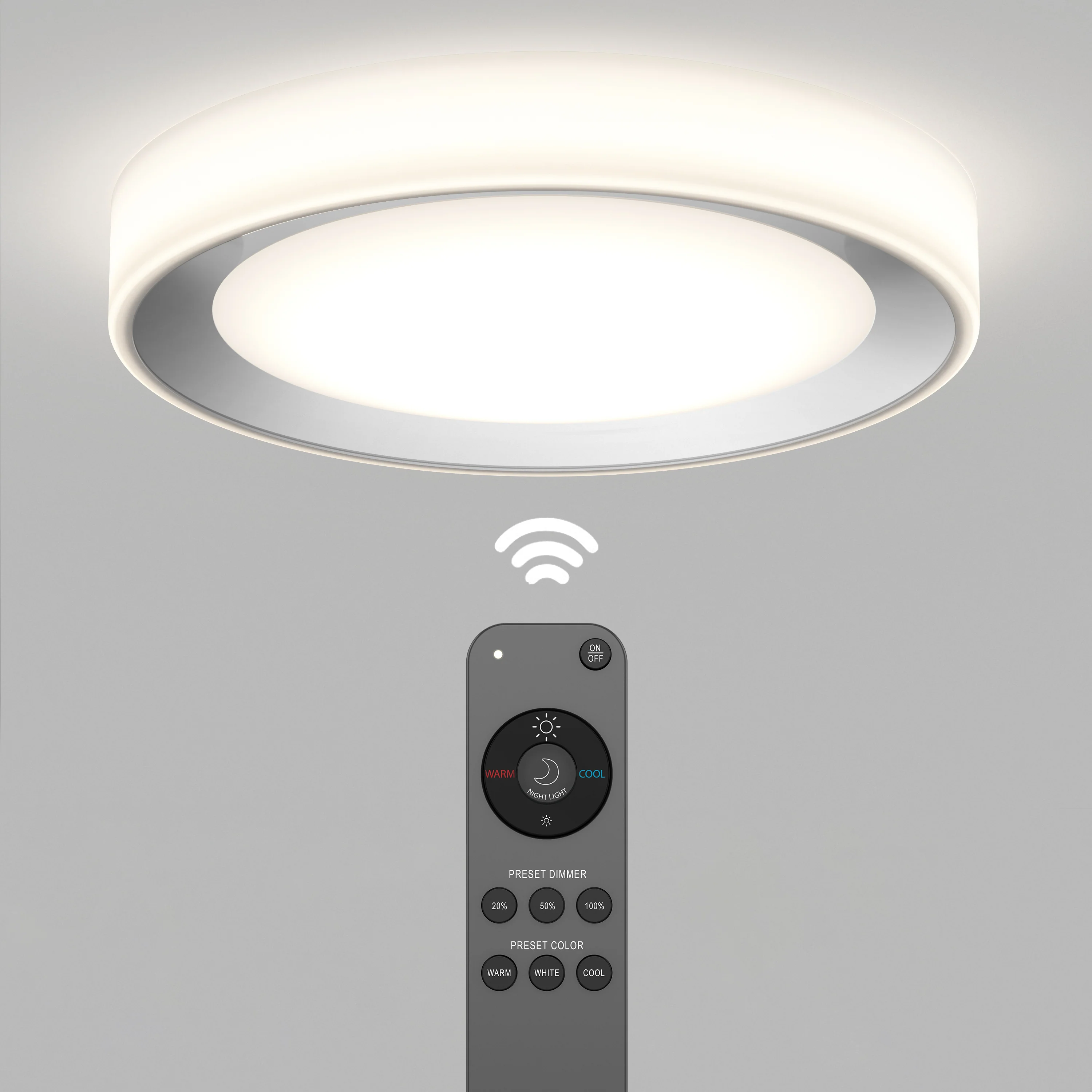 Cooper 13 in. (33 cm) Modern LED Flush Mount Ceiling Light - With Remote - Image 7