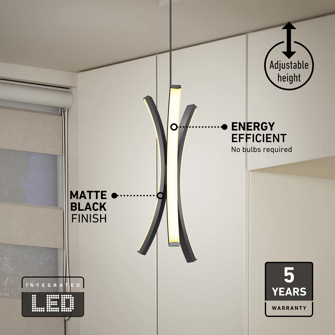 Corben Pendant LED light 5CCT Black - Image 10