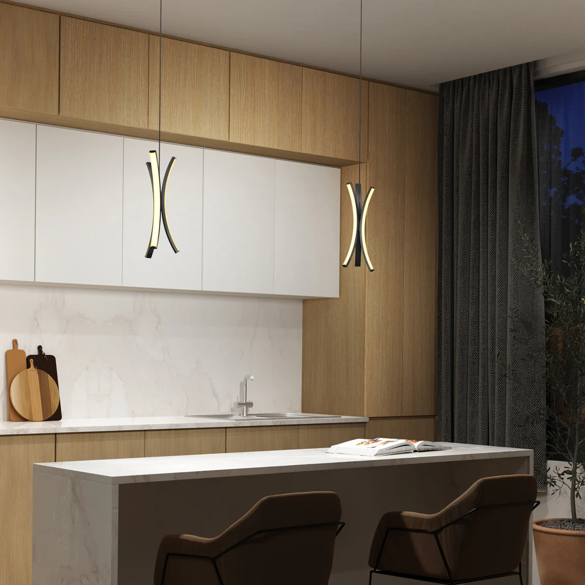Corben Pendant LED light 5CCT Black - Image 2