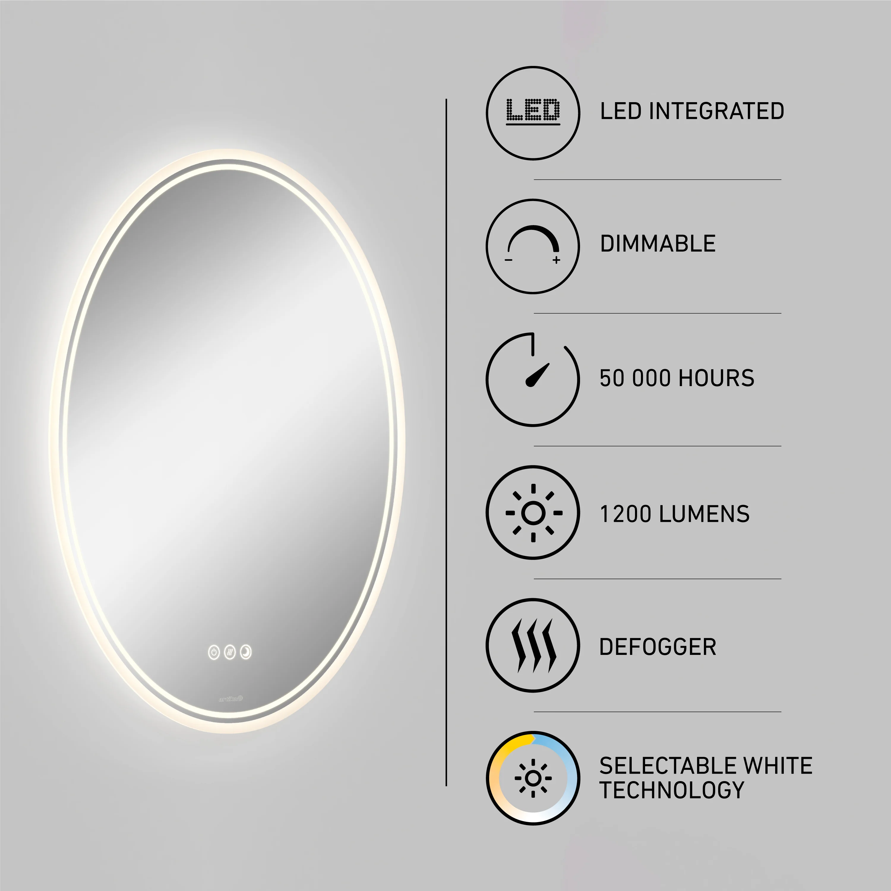 Corby 22 in. x 28 in. LED mirror 3 CCT with defogger - Image 9