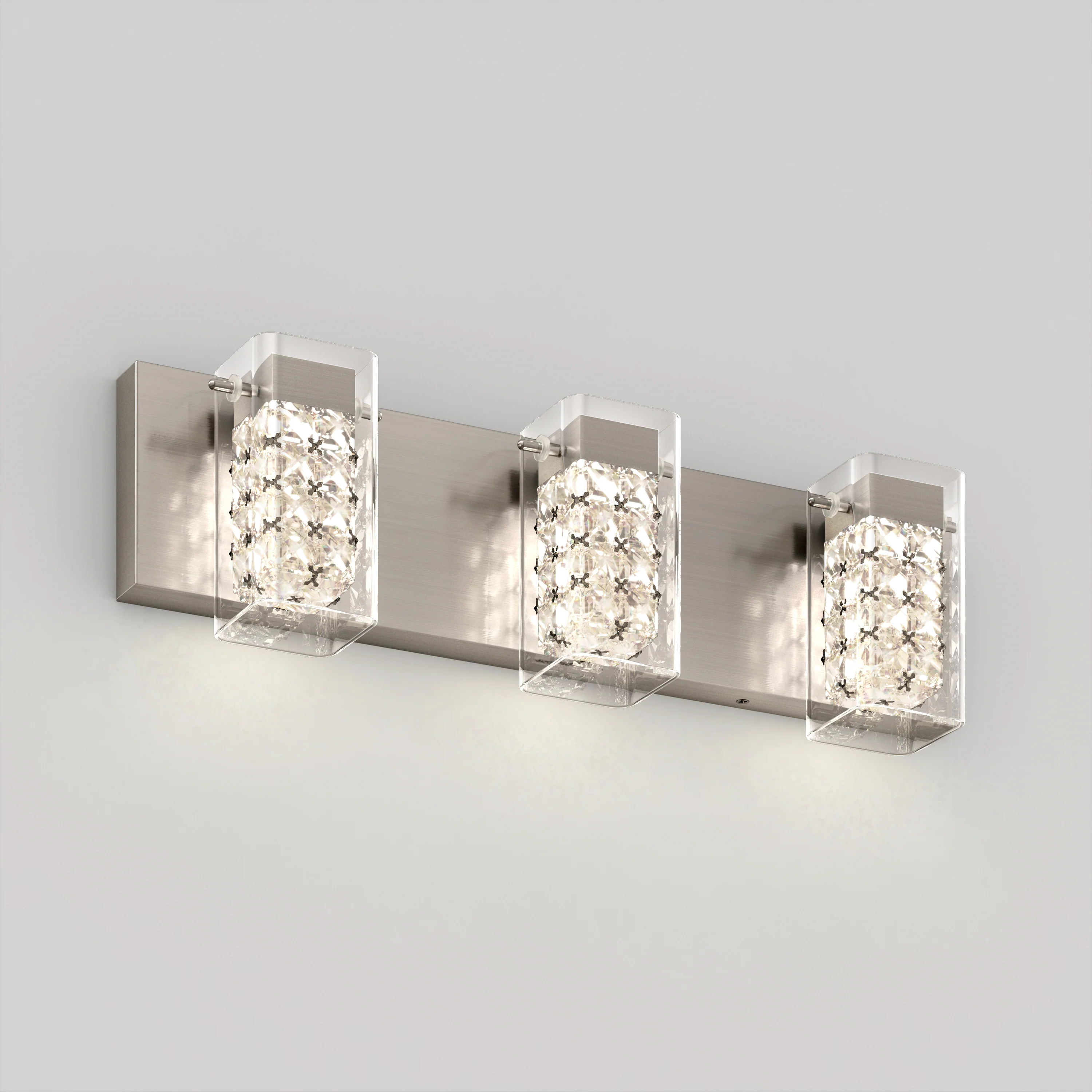 Crystal Cube 21-in (53 cm) 3-Light Modern LED 5-CCT Vanity Light for Bathroom - Image 18