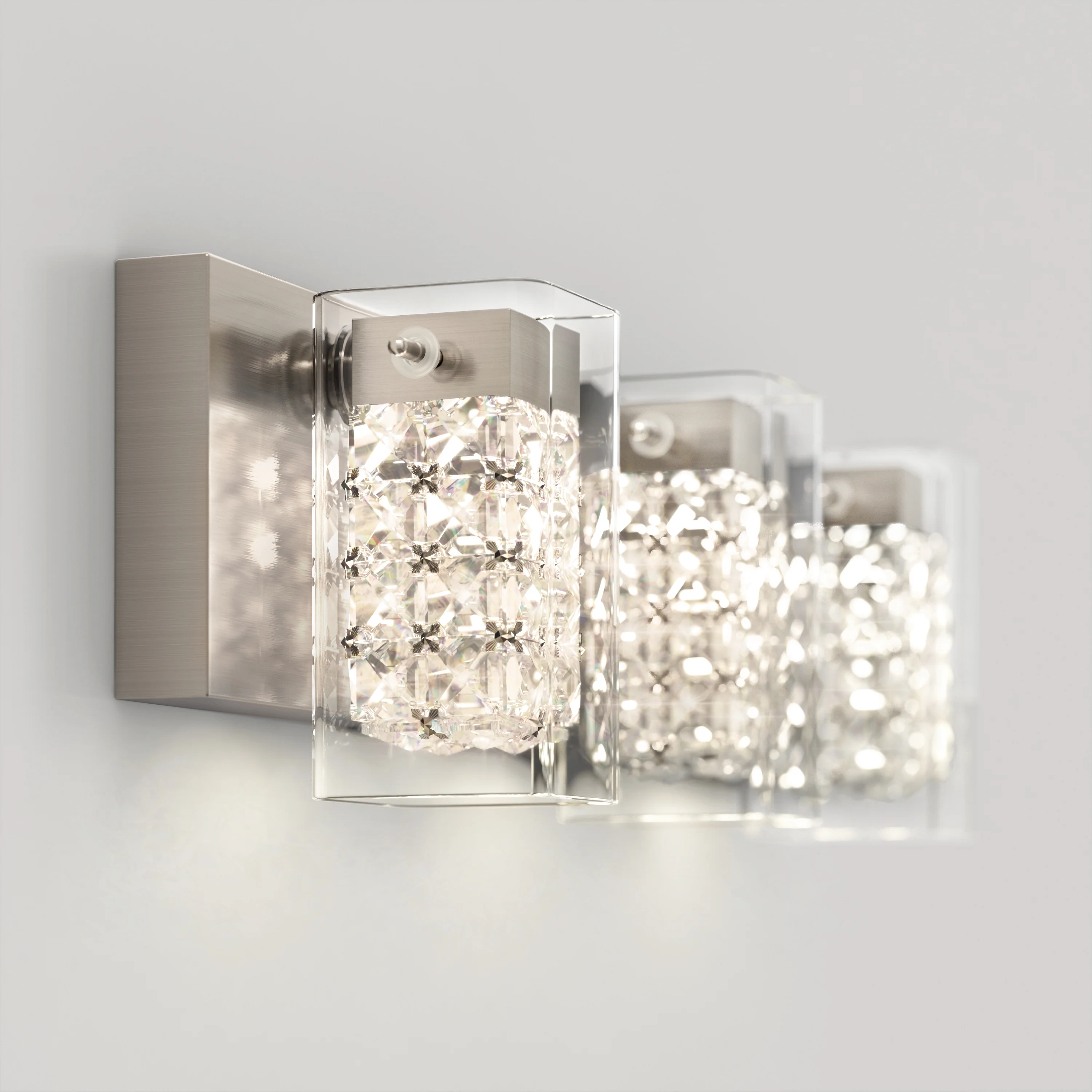 Crystal Cube 21-in (53 cm) 3-Light Modern LED 5-CCT Vanity Light for Bathroom - Image 22