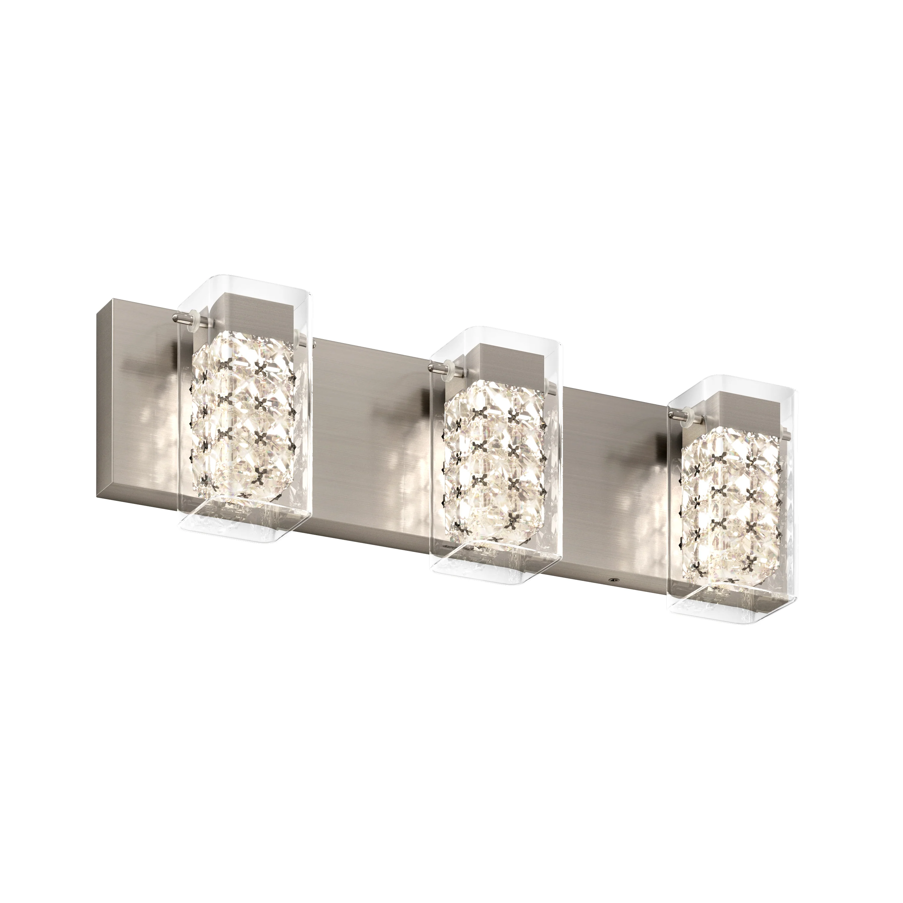 Crystal Cube 21-in (53 cm) 3-Light Modern LED 5-CCT Vanity Light for Bathroom - Image 31