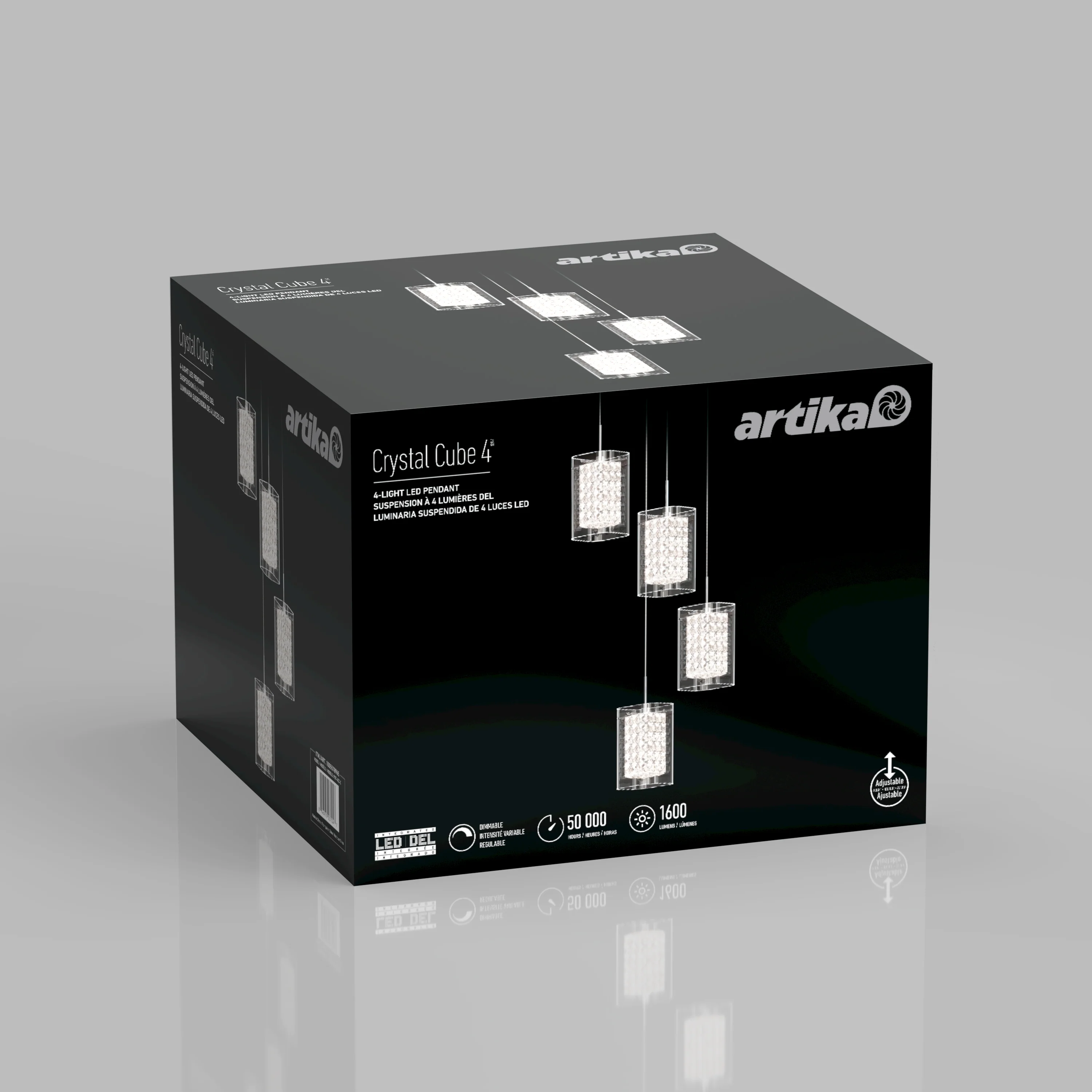 Crystal Cube 4-light LED pendant light - Image 10