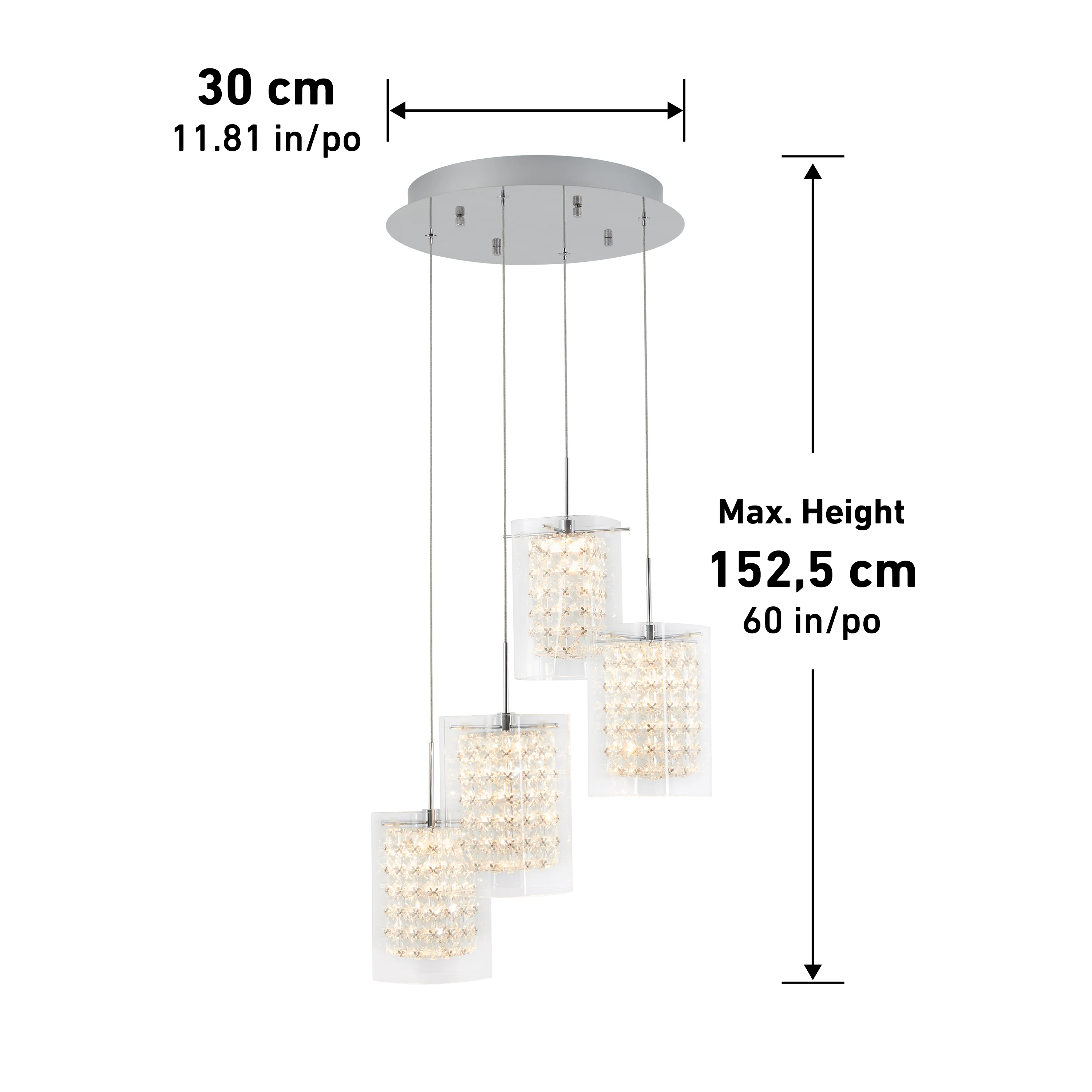 Crystal Cube 4-light LED pendant light - Image 12