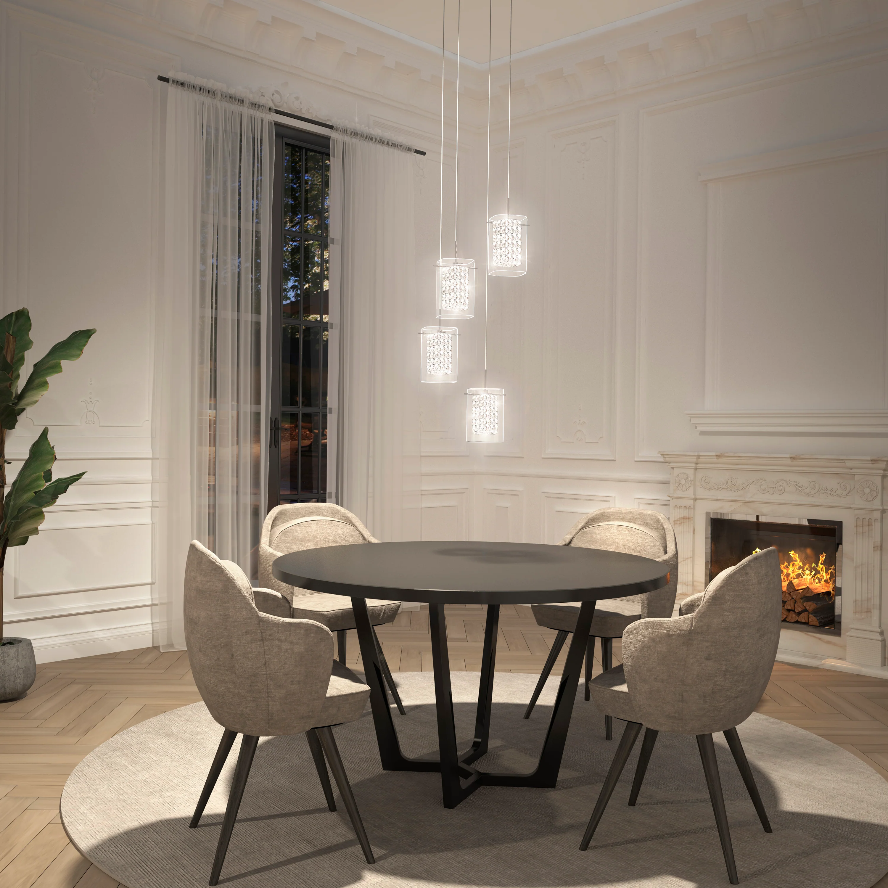 Crystal Cube 4-light LED pendant light - Image 6