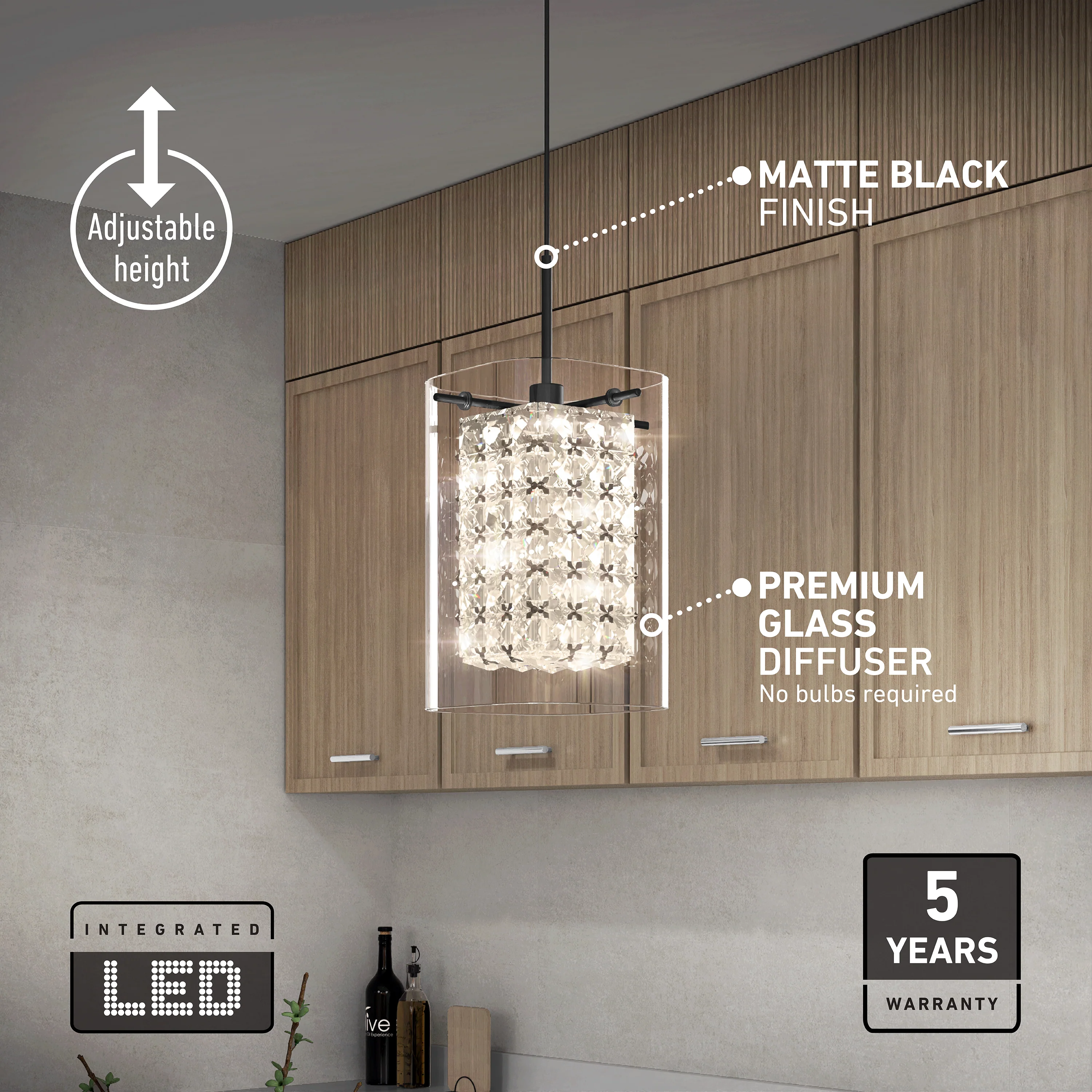 Crystal Cube 1-light LED pendant light - Image 9