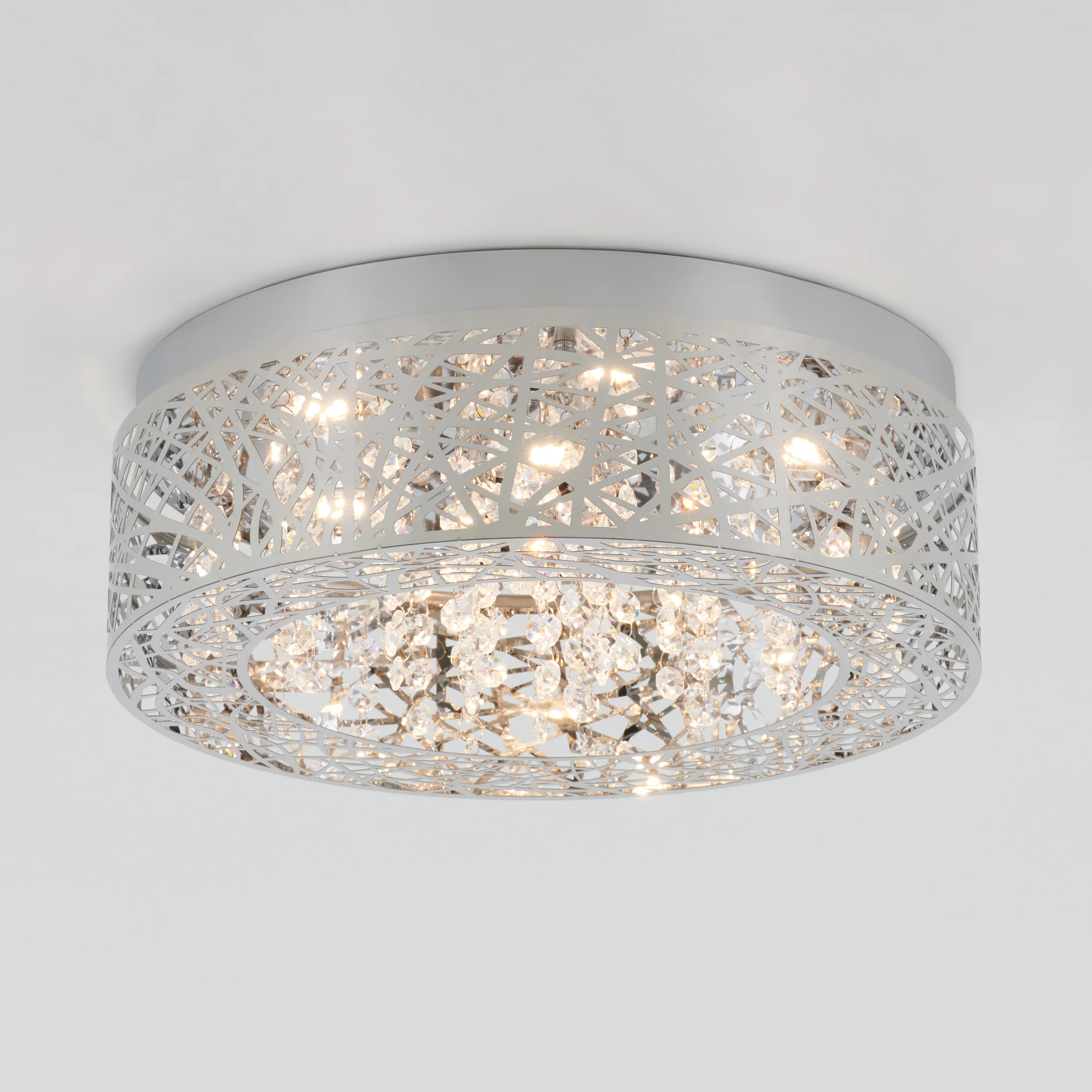 Crystal Nest 15 in. (38 cm) LED Flush Mount Ceiling Light