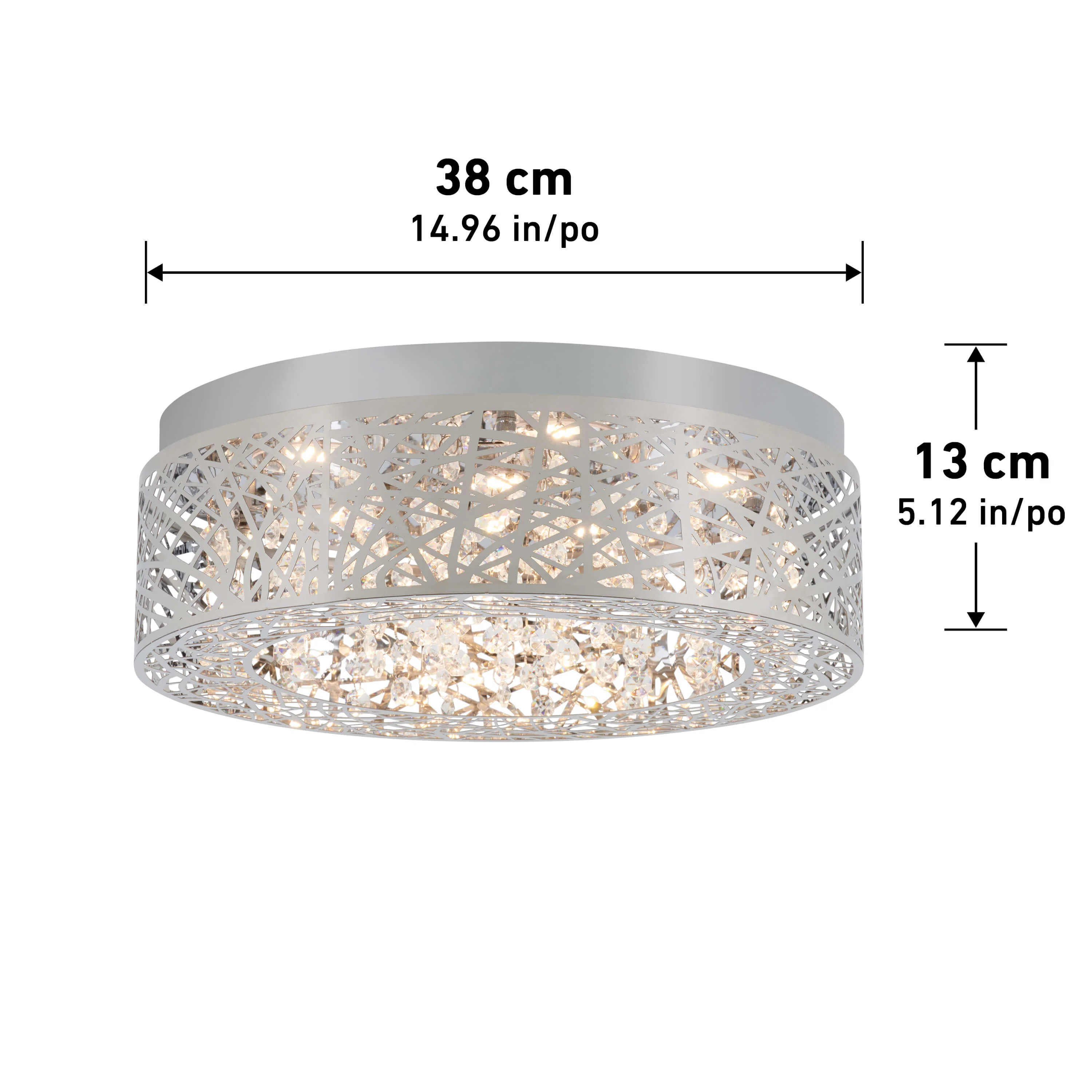 Crystal Nest 15 in. (38 cm) LED Flush Mount Ceiling Light - Image 8