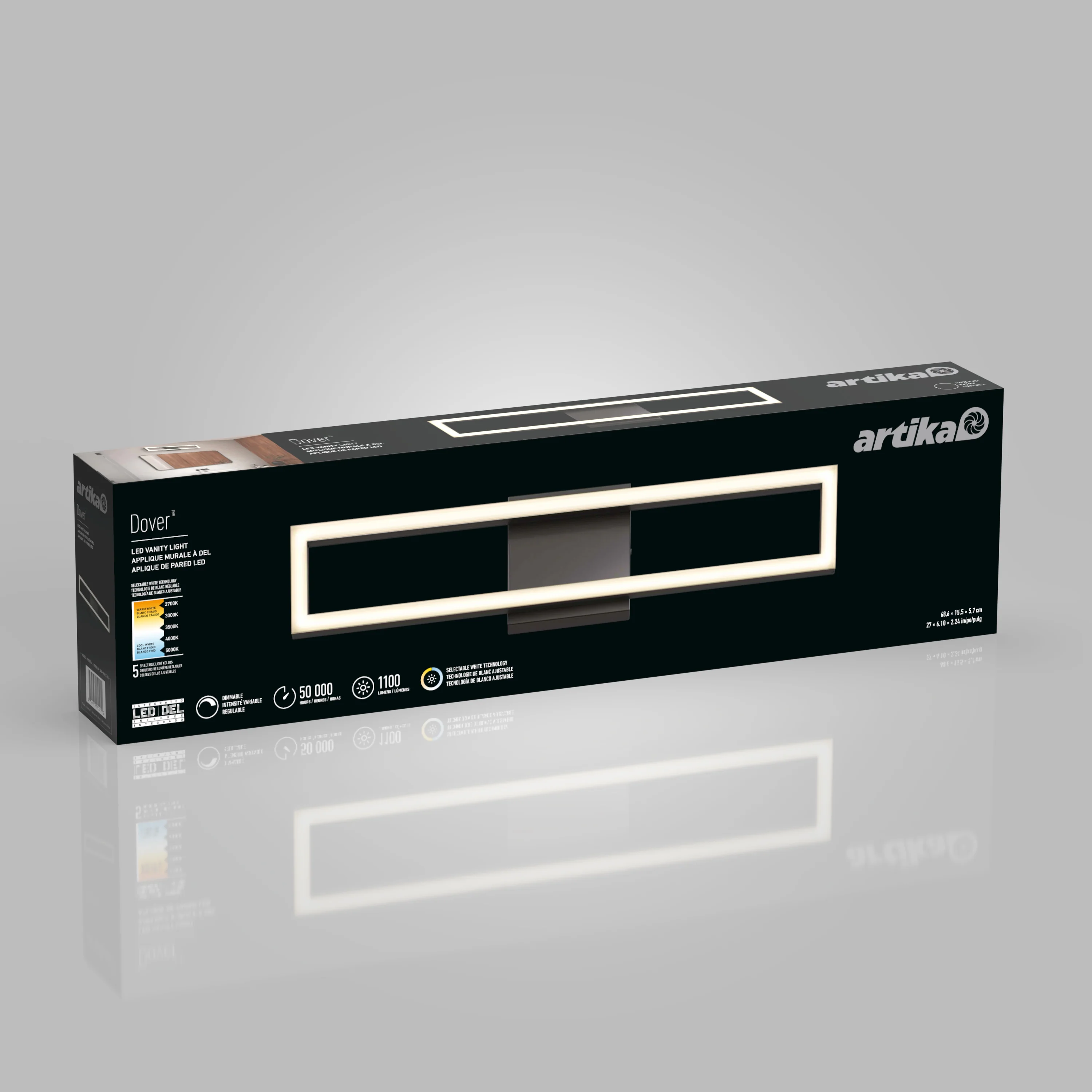 Dover 27-in (69 cm) Integrated LED 5-CCT Vanity Light Bar for Bathroom - Image 14