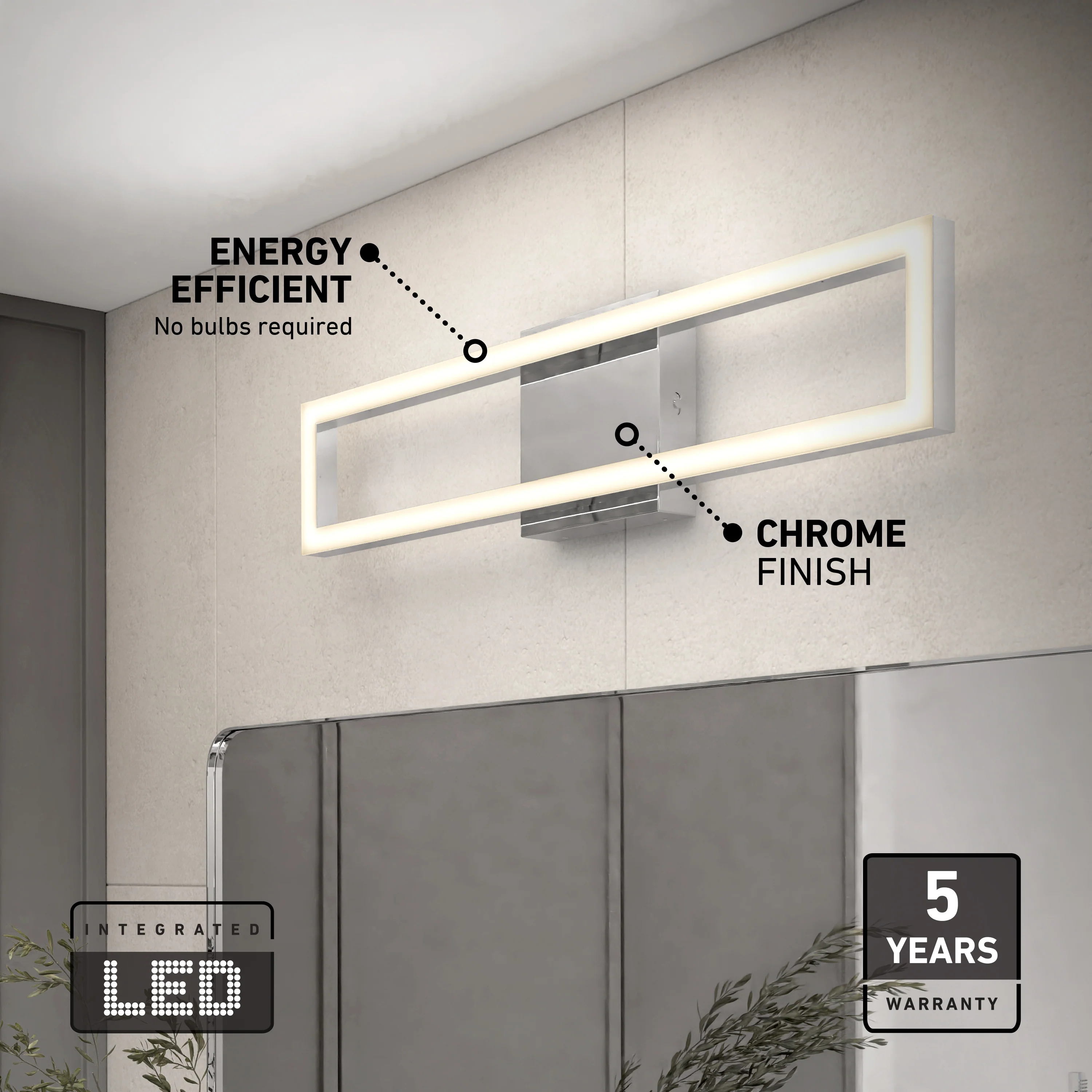 Dover 27-in (69 cm) Integrated LED 5-CCT Vanity Light Bar for Bathroom - Image 23