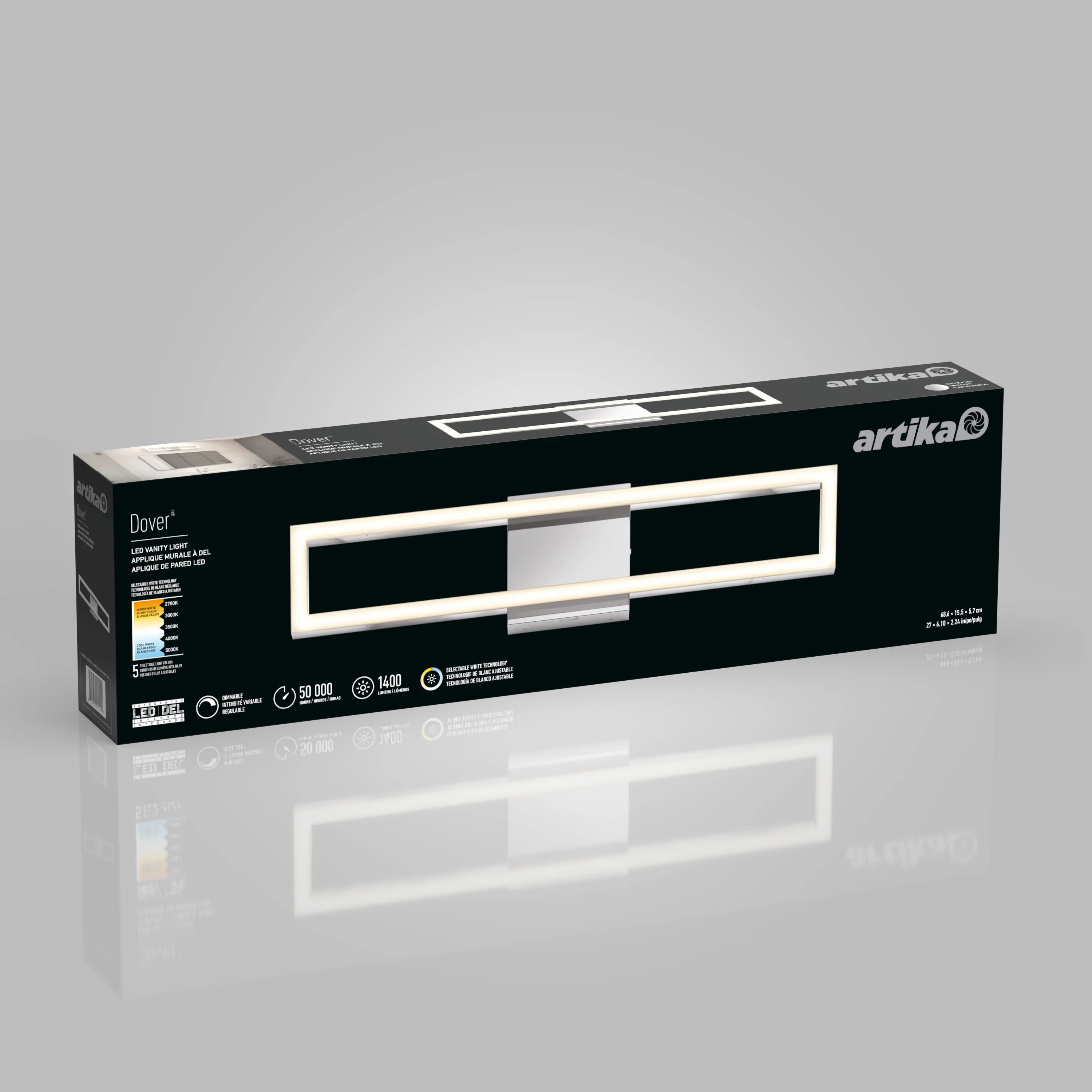 Dover 27-in (69 cm) Integrated LED 5-CCT Vanity Light Bar for Bathroom - Image 29