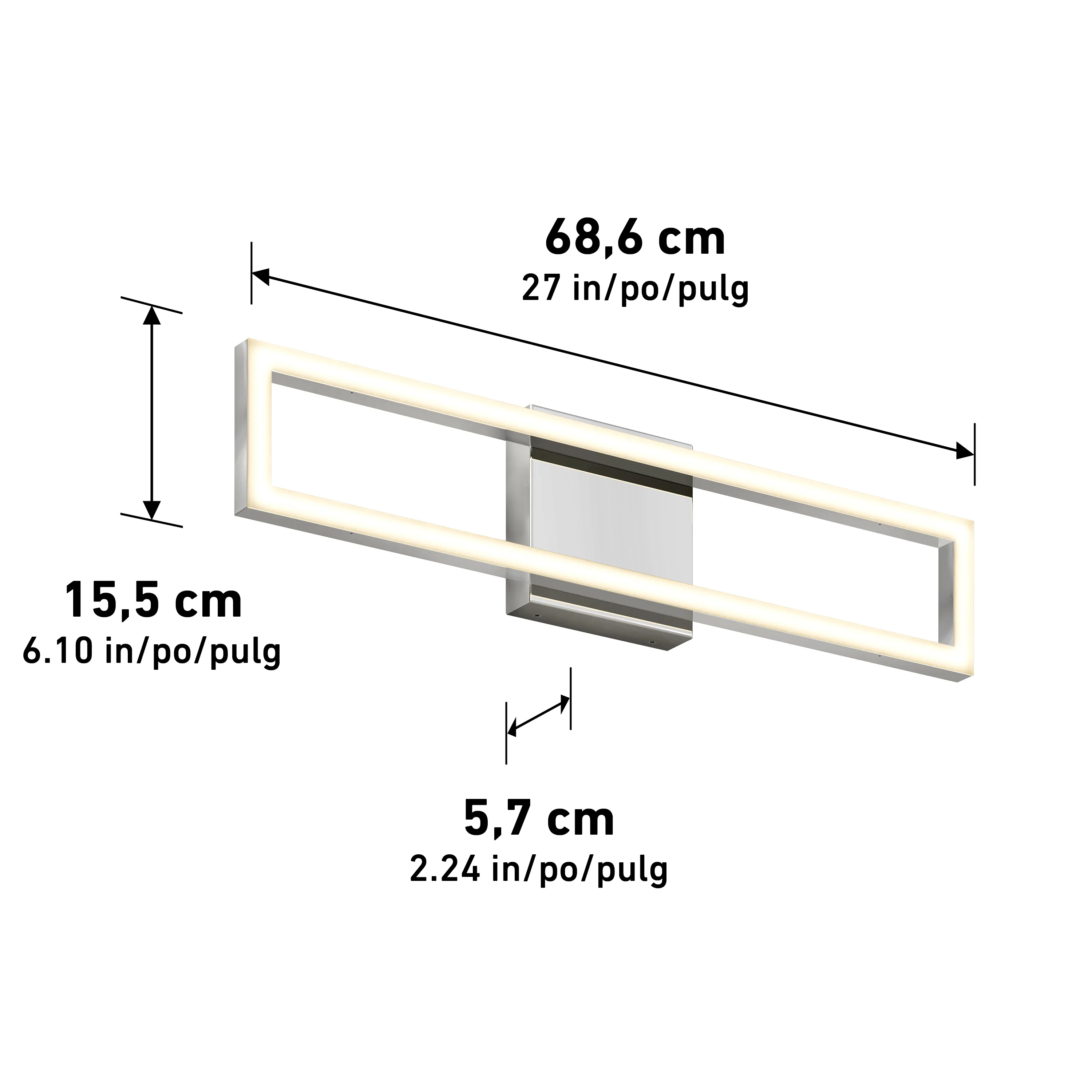 Dover 27-in (69 cm) Integrated LED 5-CCT Vanity Light Bar for Bathroom - Image 30