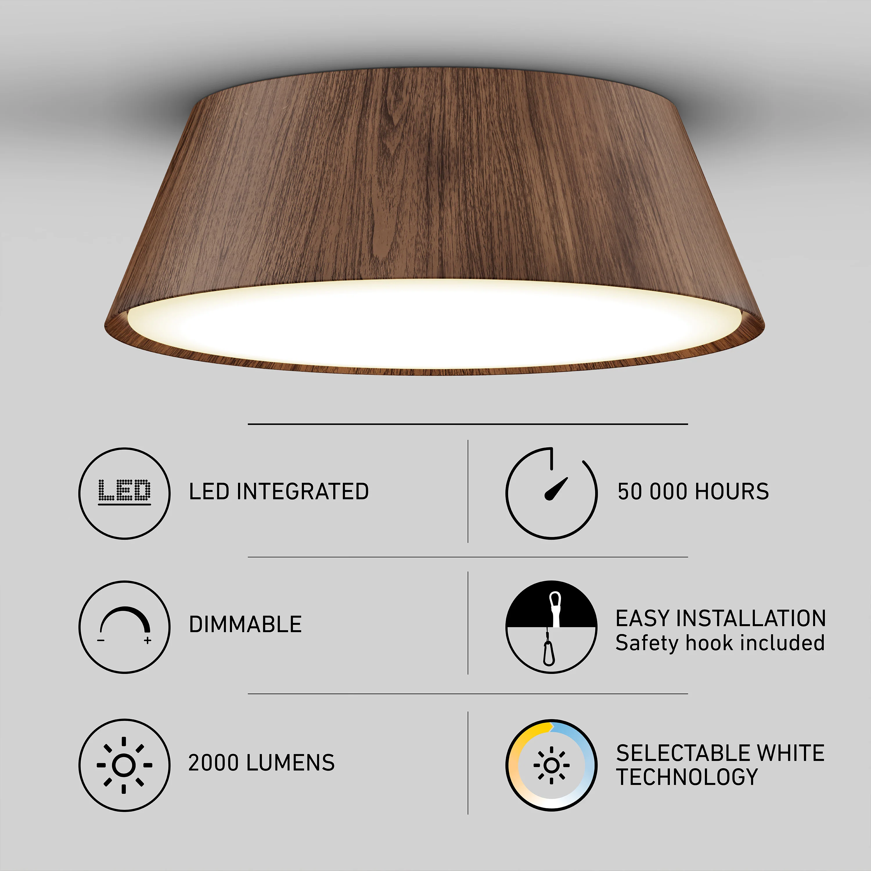 Dunham 15 in. (38 cm) Modern LED Flush Mount Ceiling Light 5 CCT - Image 6
