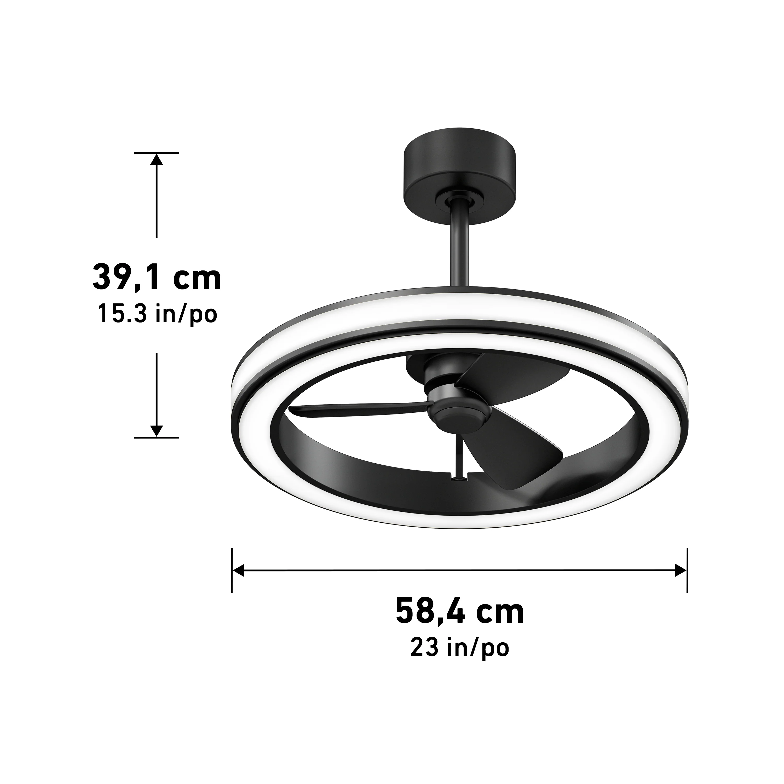 Edwin 23 in. (58 cm) LED modern fandelier ceiling fan with light - includes remote - Image 13