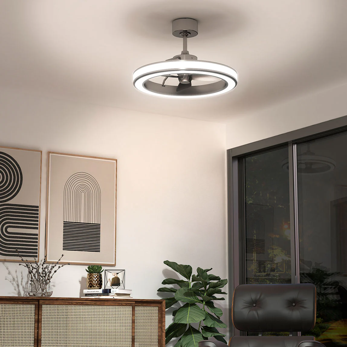 Edwin 23 in. (58 cm) LED modern fandelier ceiling fan with light - includes remote - Image 15
