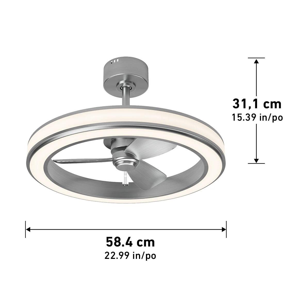 Edwin 23 in. (58 cm) LED modern fandelier ceiling fan with light - includes remote - Image 22