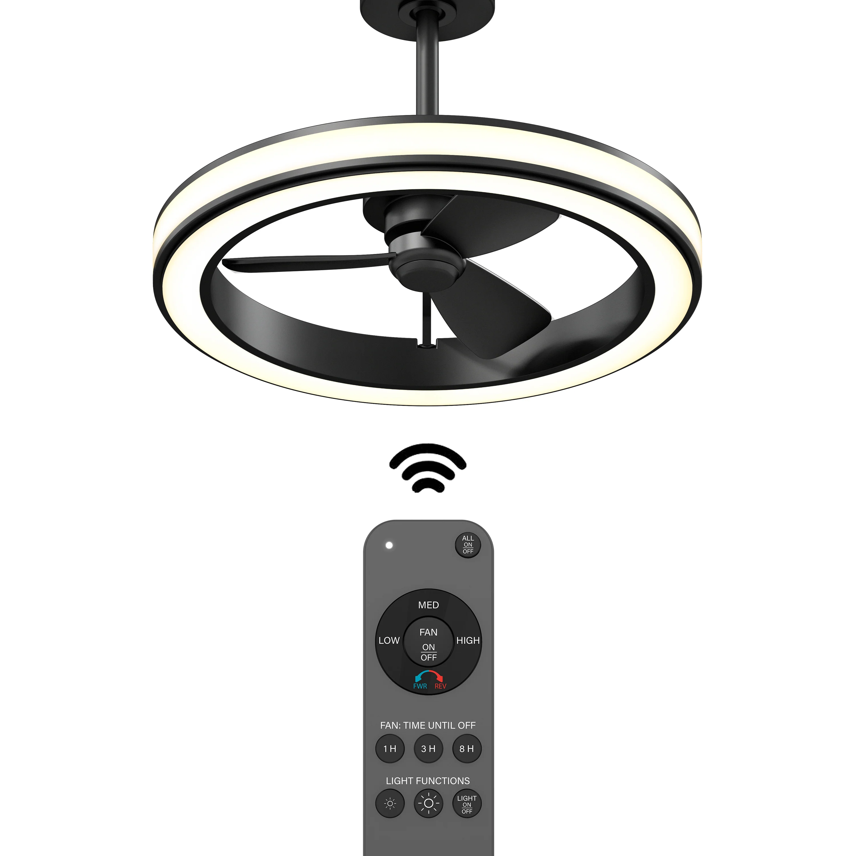 Edwin 23 in. (58 cm) LED modern fandelier ceiling fan with light - includes remote - Image 6