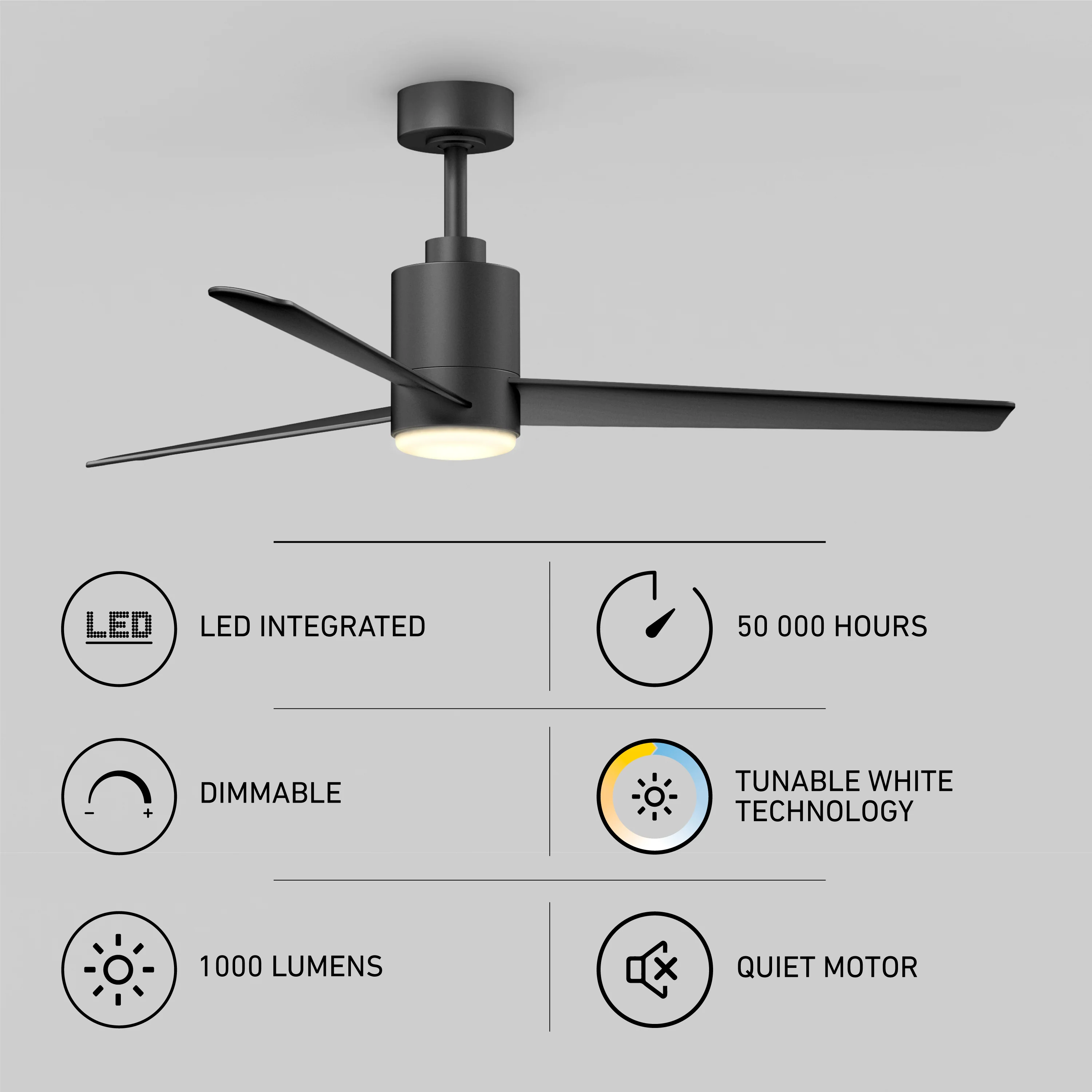 Ellison 52 in. (132 cm) LED modern fandelier ceiling fan with light - includes remote - Image 8
