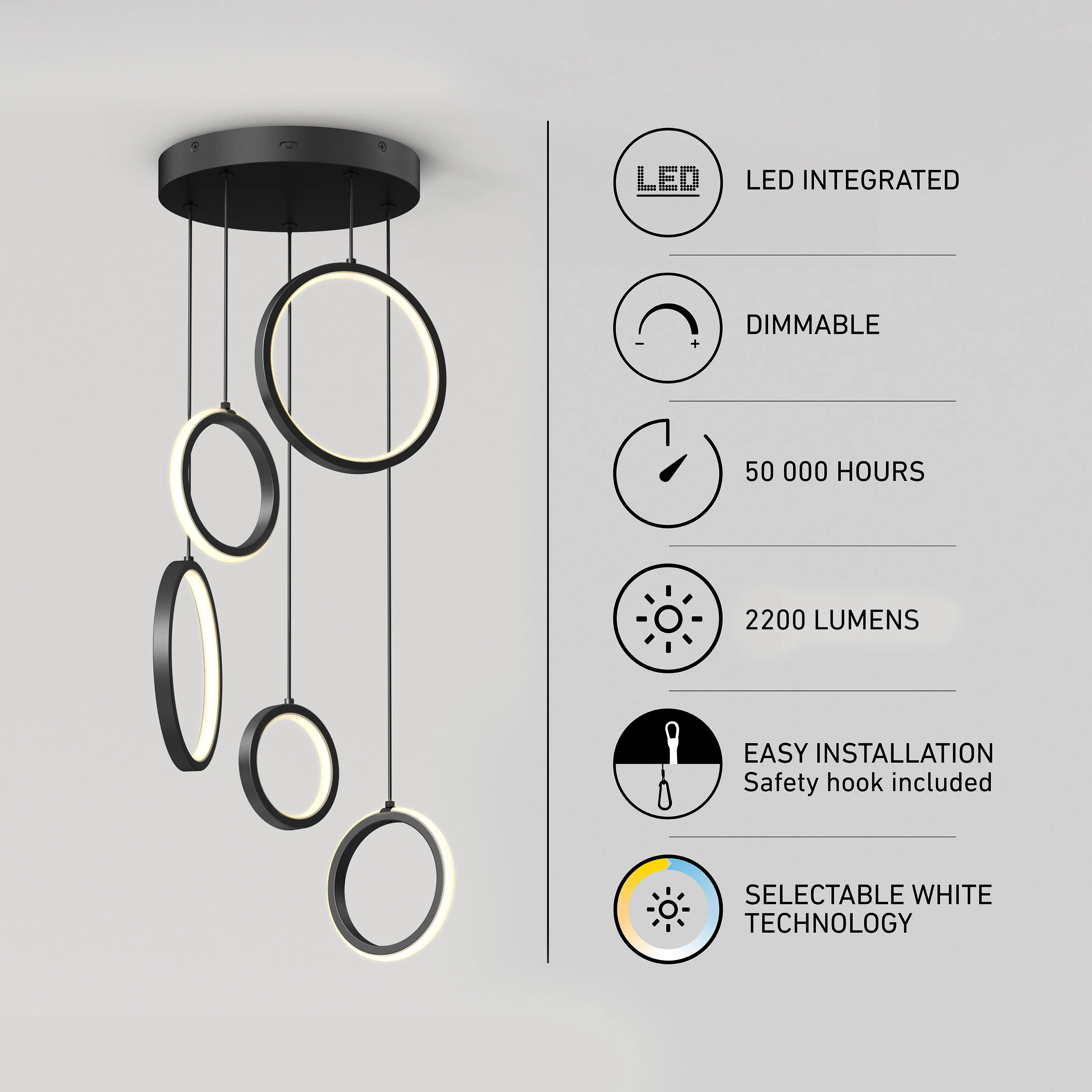 Elmo 5-light LED pendant 5 CCT - Image 8